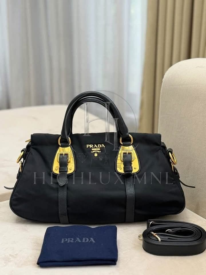 Prada Tessuto Nylon & Soft Calfskin Satchel Bag