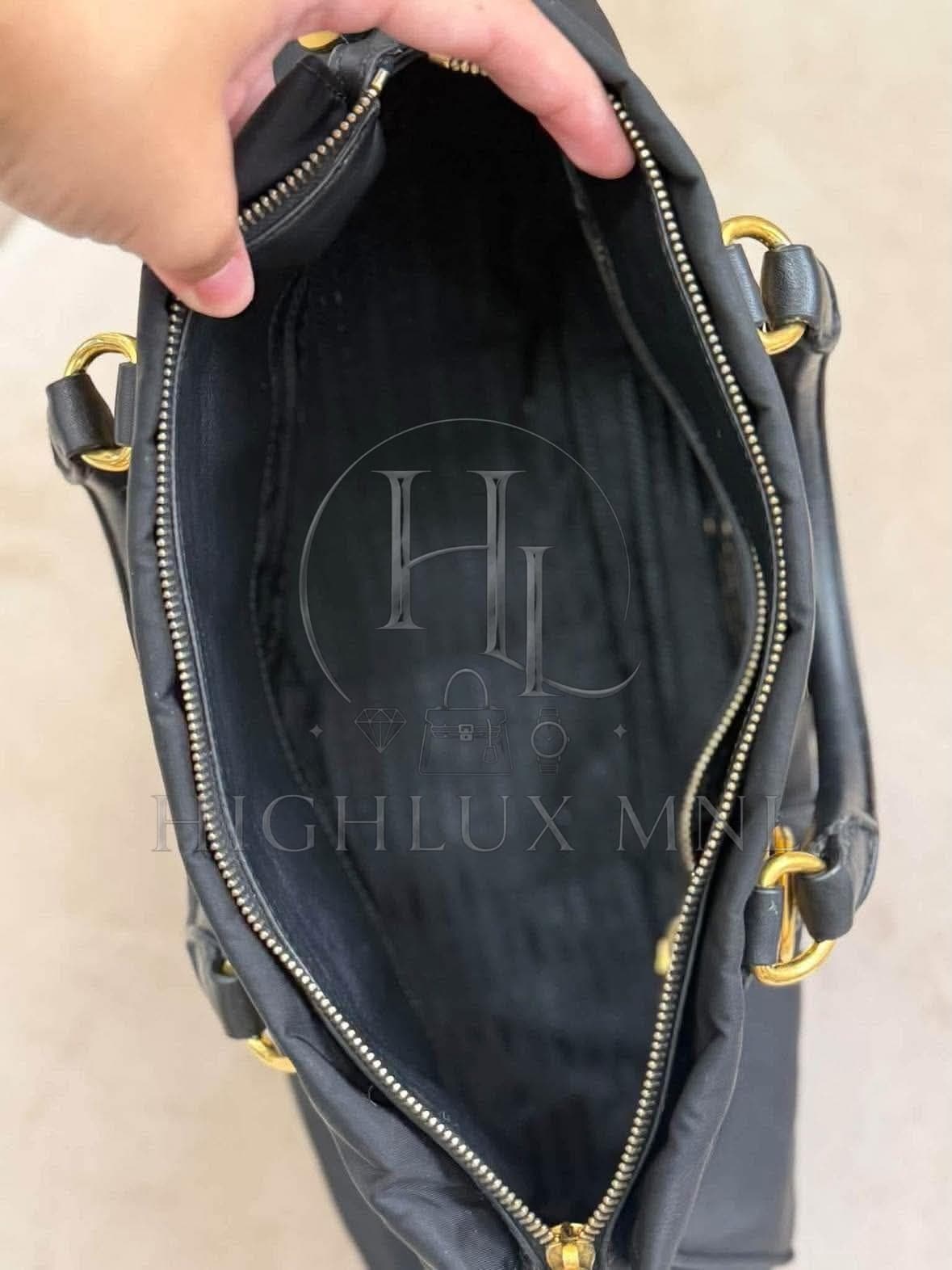 Prada Tessuto Nylon & Soft Calfskin Satchel Bag — photo 4