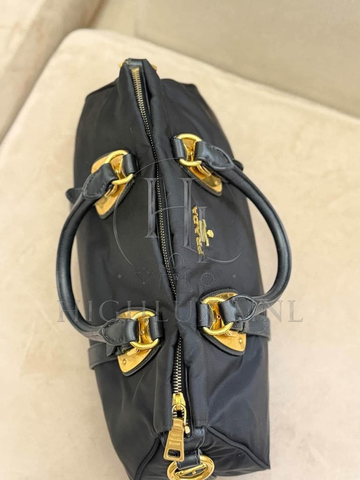 Prada Tessuto Nylon & Soft Calfskin Satchel Bag — photo 13