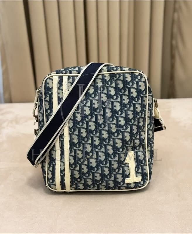 Dior Navy Trotter Monogram Messenger Bag