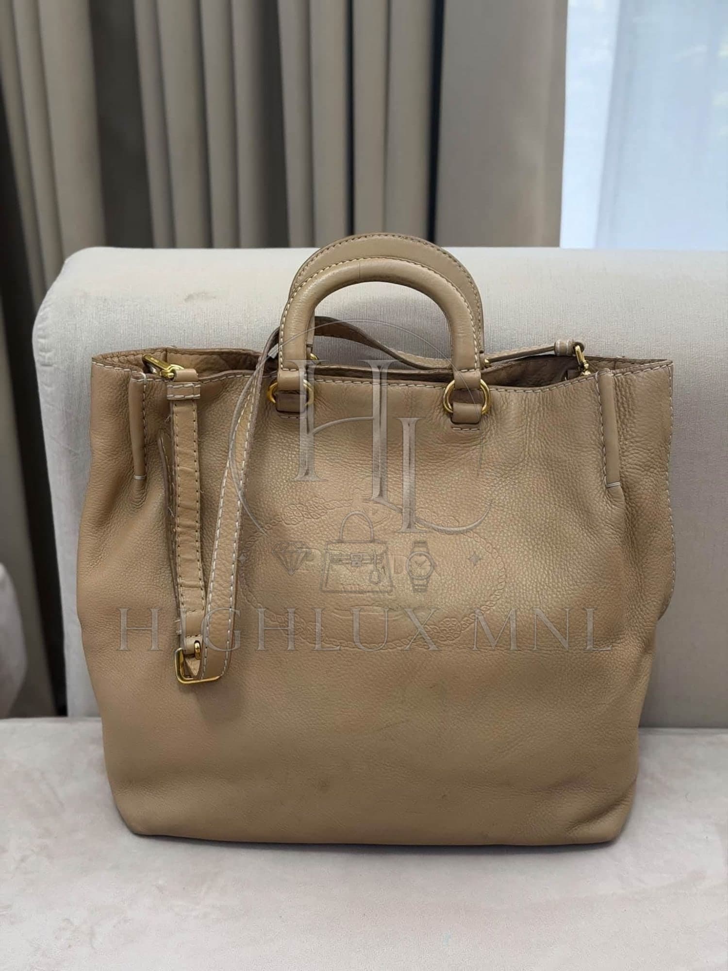 Prada Vitello Daino Shopping Bag