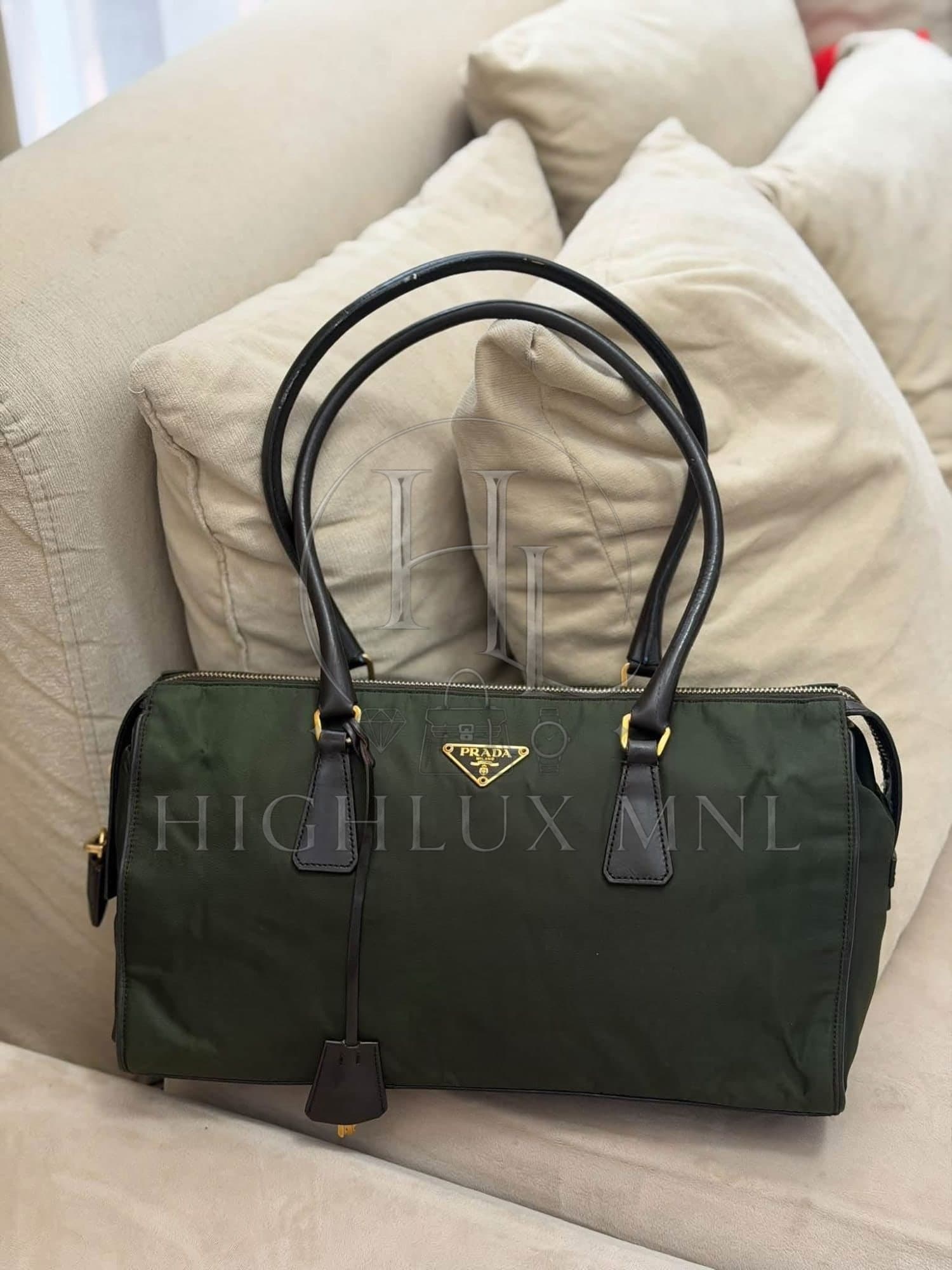 Prada Tessuto Nylong Shoulder Bag in Olivegreen