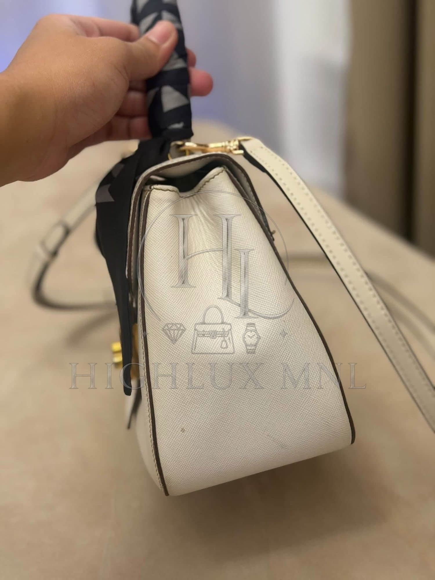 Prada Saffiano Sound Lock Satchel Handbag — photo 4