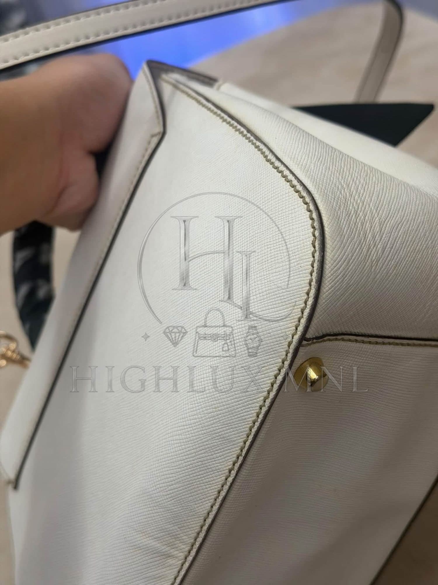 Prada Saffiano Sound Lock Satchel Handbag — photo 8