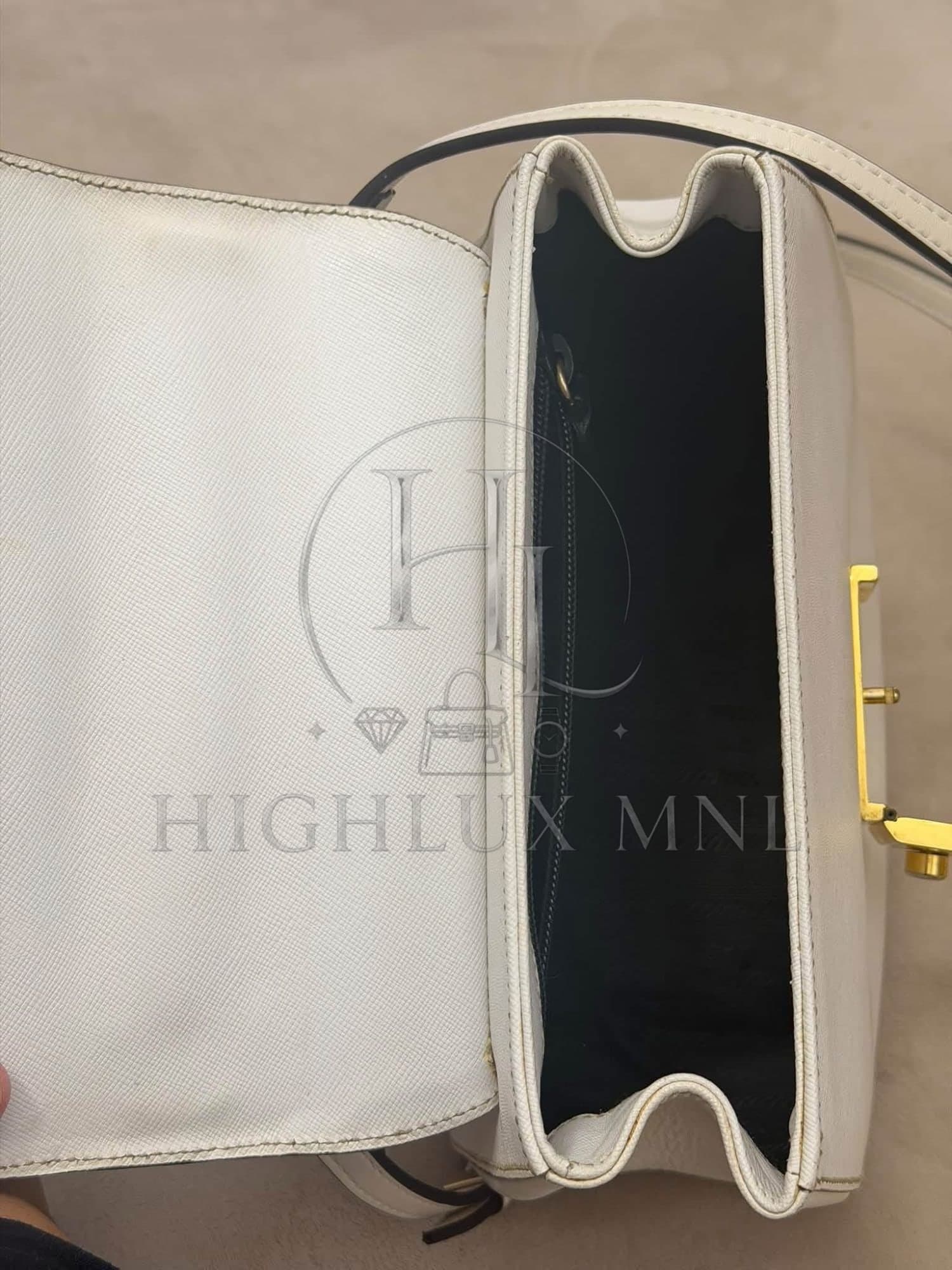 Prada Saffiano Sound Lock Satchel Handbag — photo 11