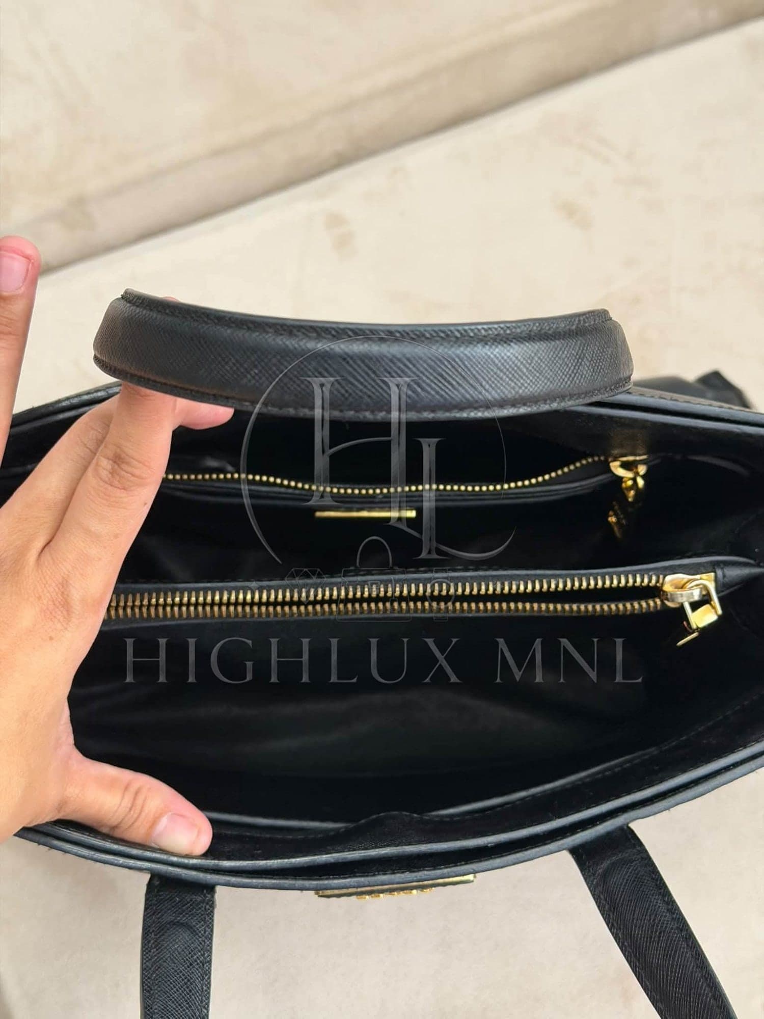 Prada Saffiano Leather Black Tote Bag — photo 6