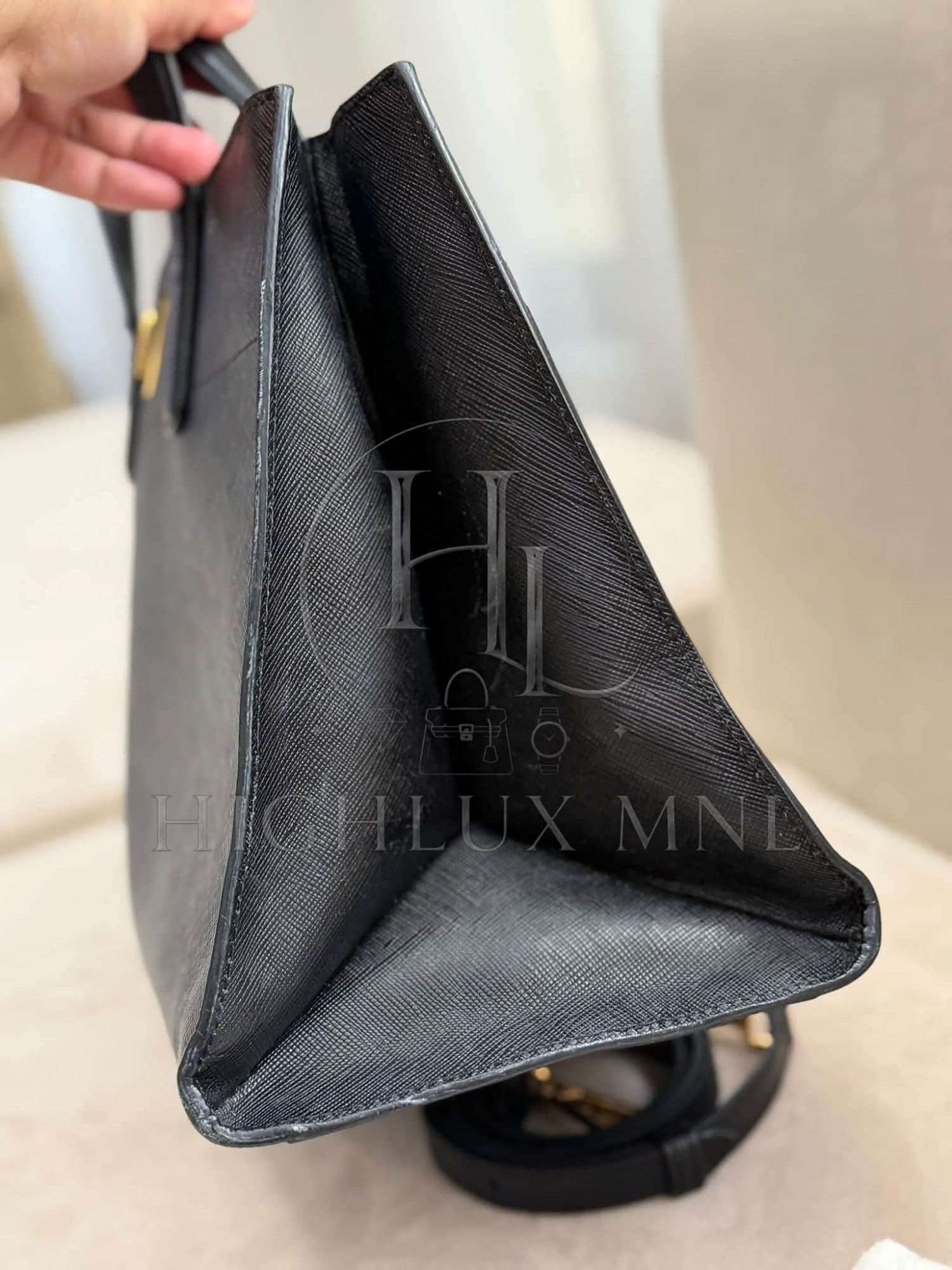 Prada Saffiano Leather Black Tote Bag — photo 3
