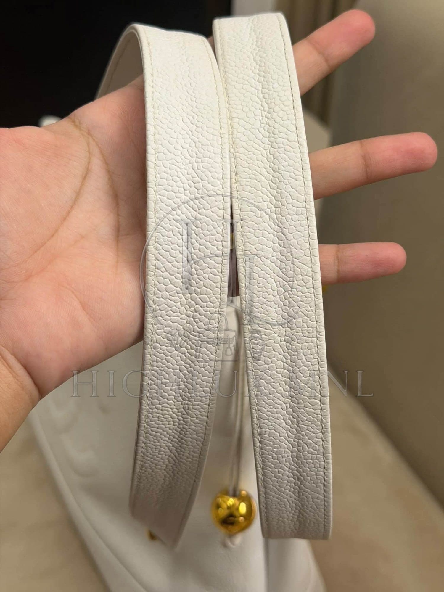 Chanel Vintage White Caviar Tote Chain Bag — photo 13