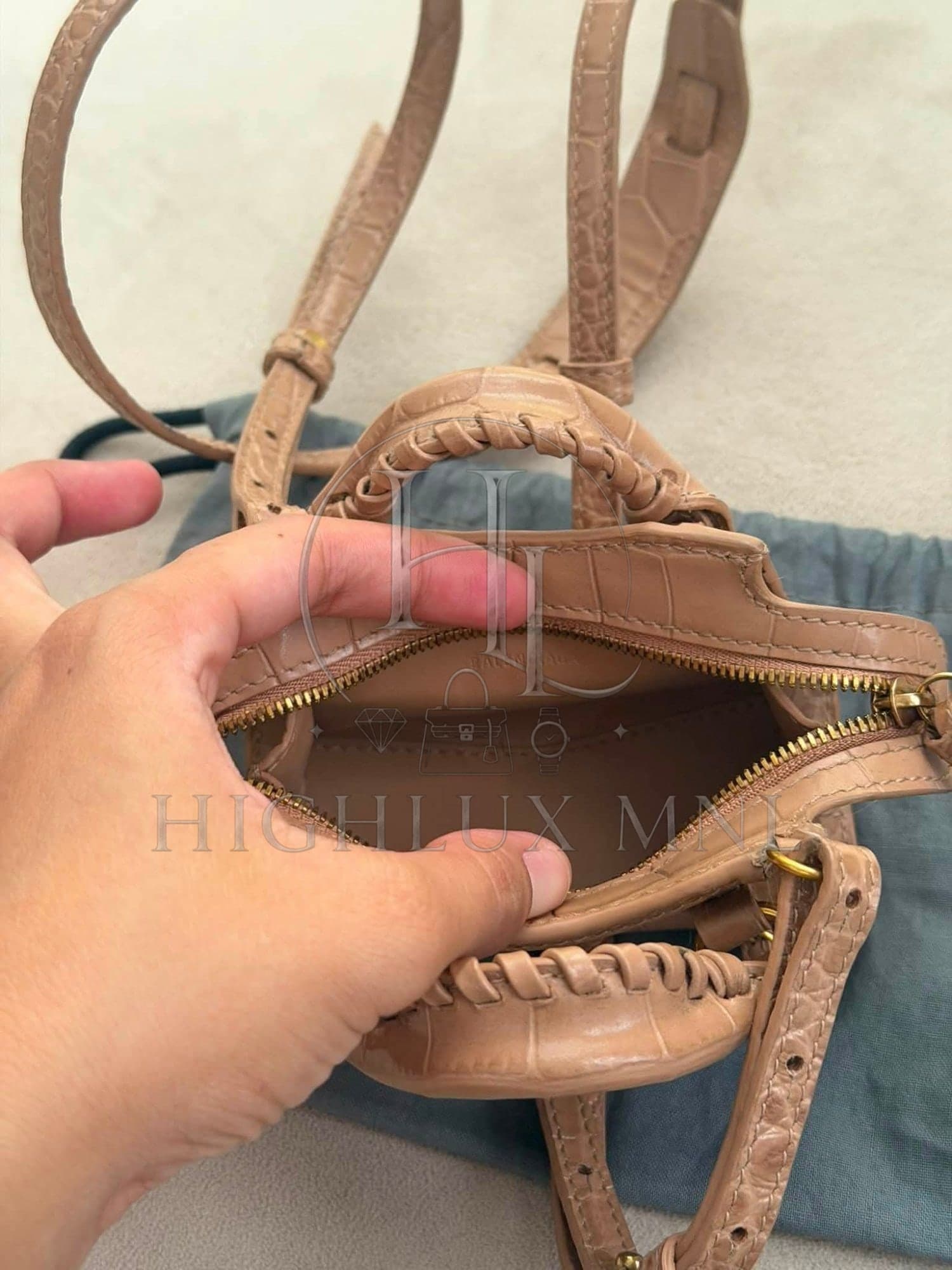 Balenciaga Croc Embossed Classic City in Micro Nano — photo 9