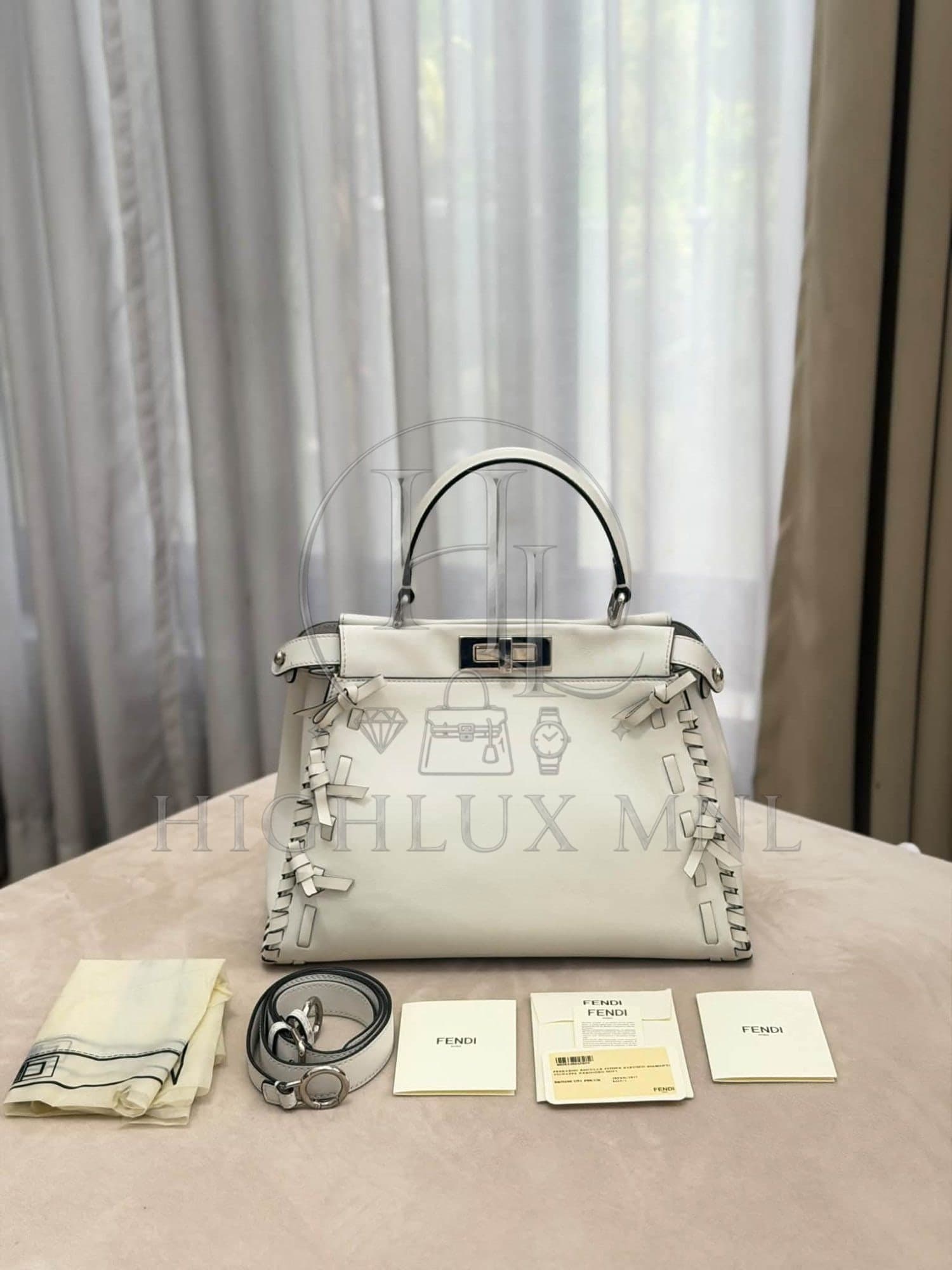 Fendi Nappa Whipstitch Medium Peakaboo Bag