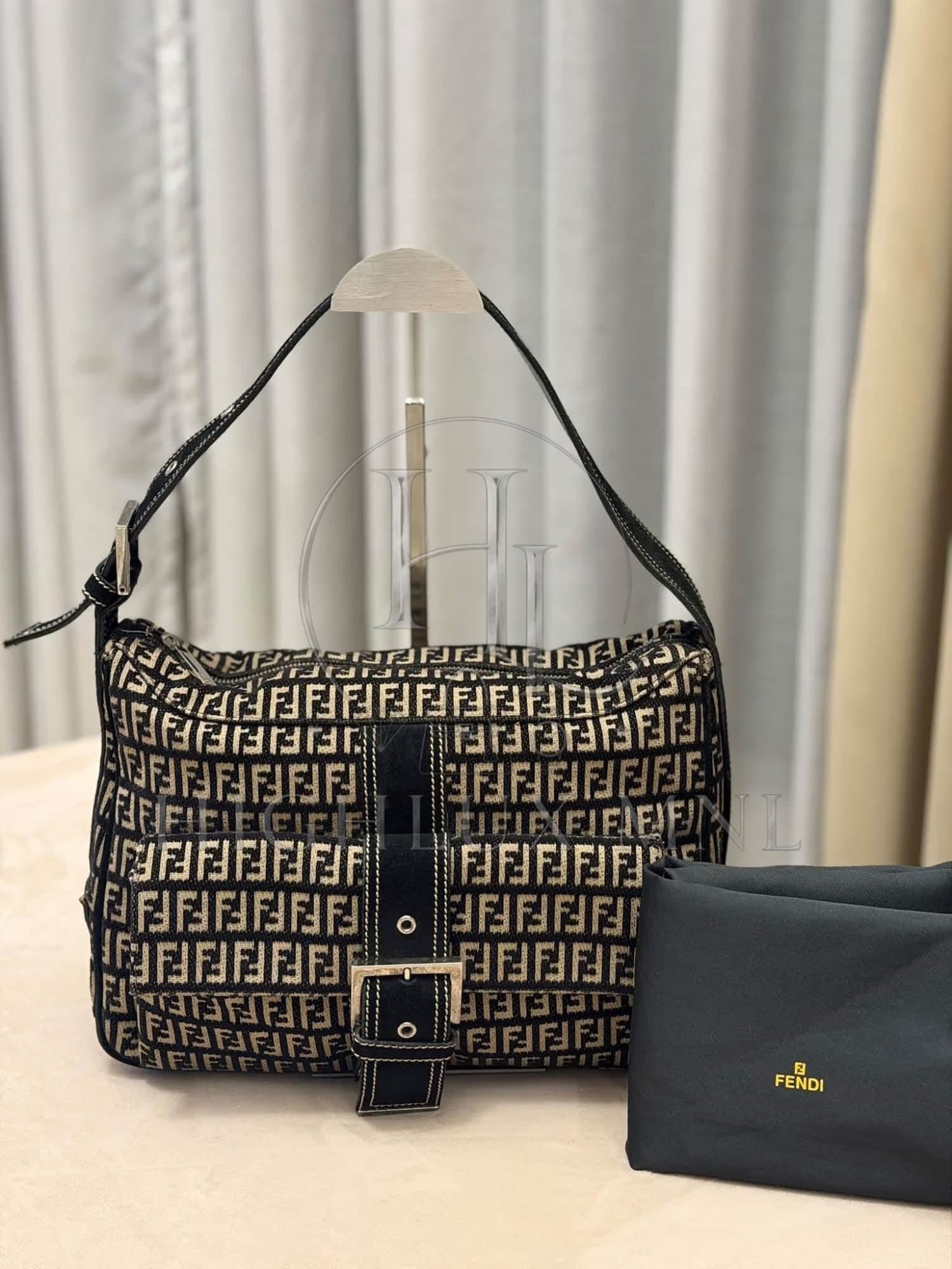 Fendi Zucchino Canvas Shoulder Bag