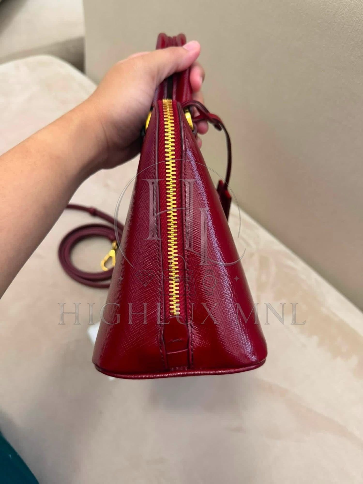 Prada Vernice Promenade Burgundy Color — photo 4
