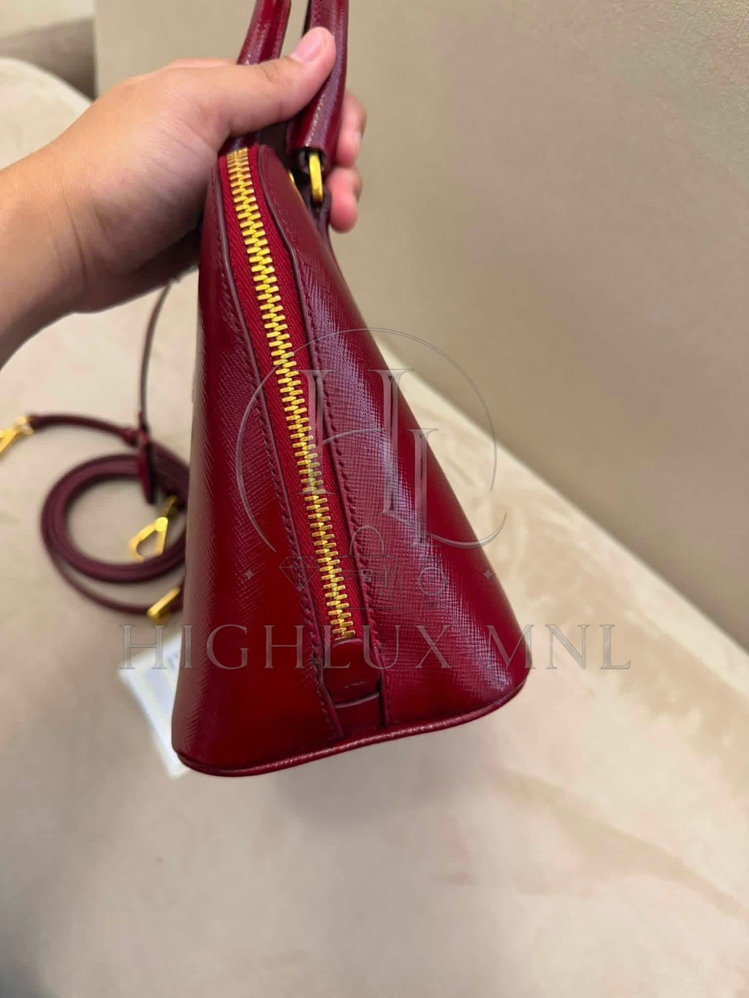 Prada Vernice Promenade Burgundy Color — photo 3