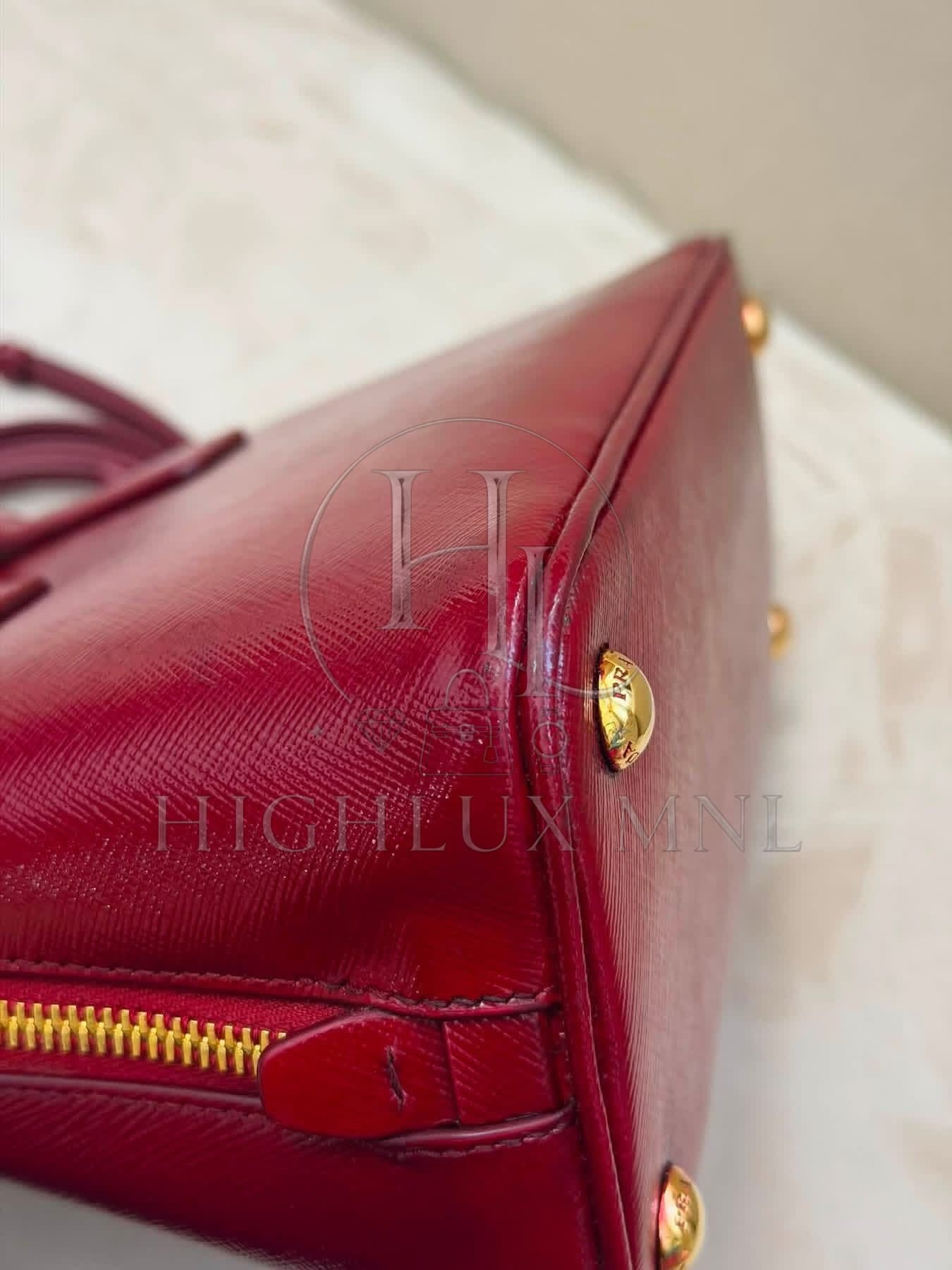 Prada Vernice Promenade Burgundy Color — photo 8