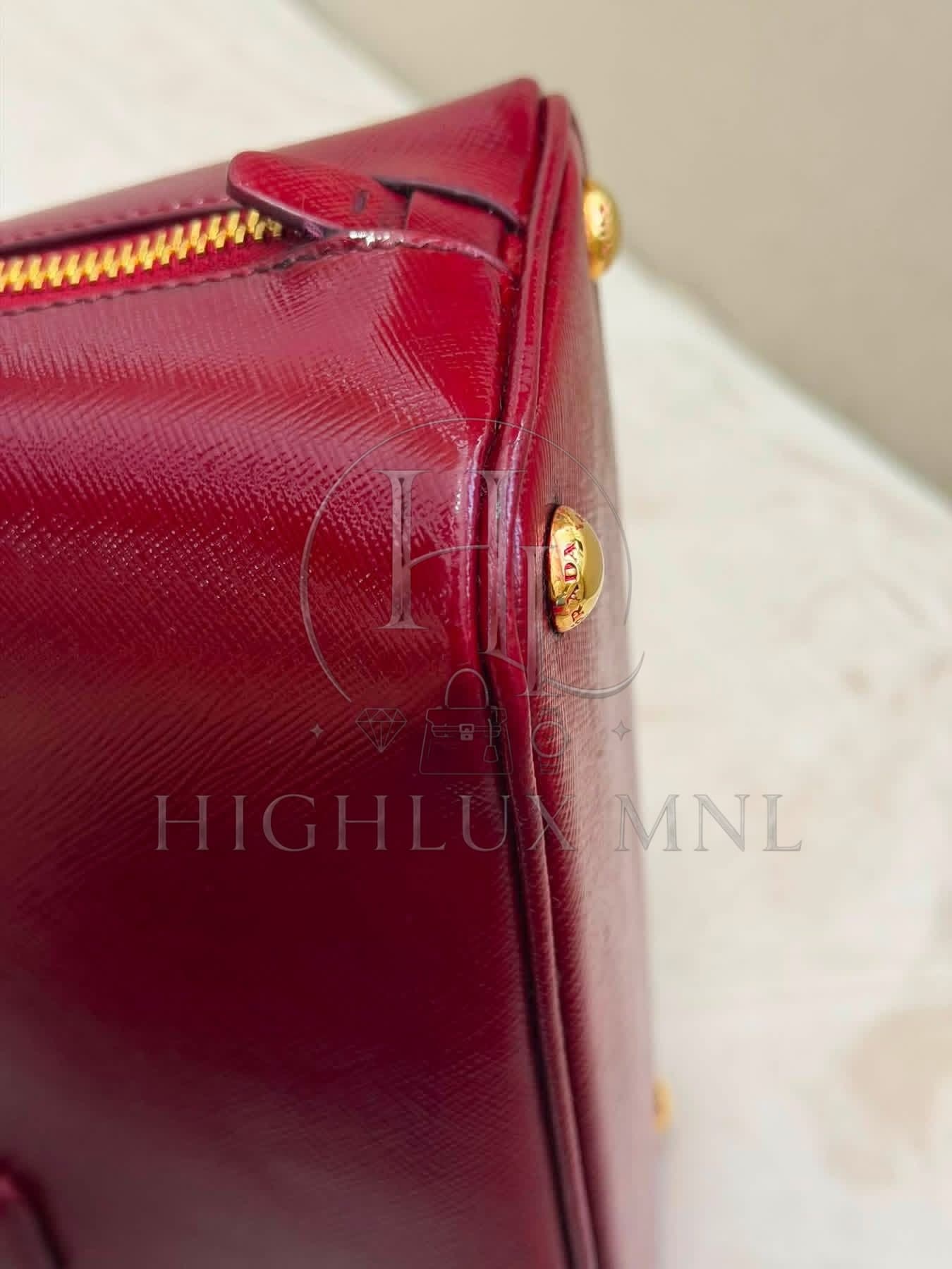 Prada Vernice Promenade Burgundy Color — photo 9