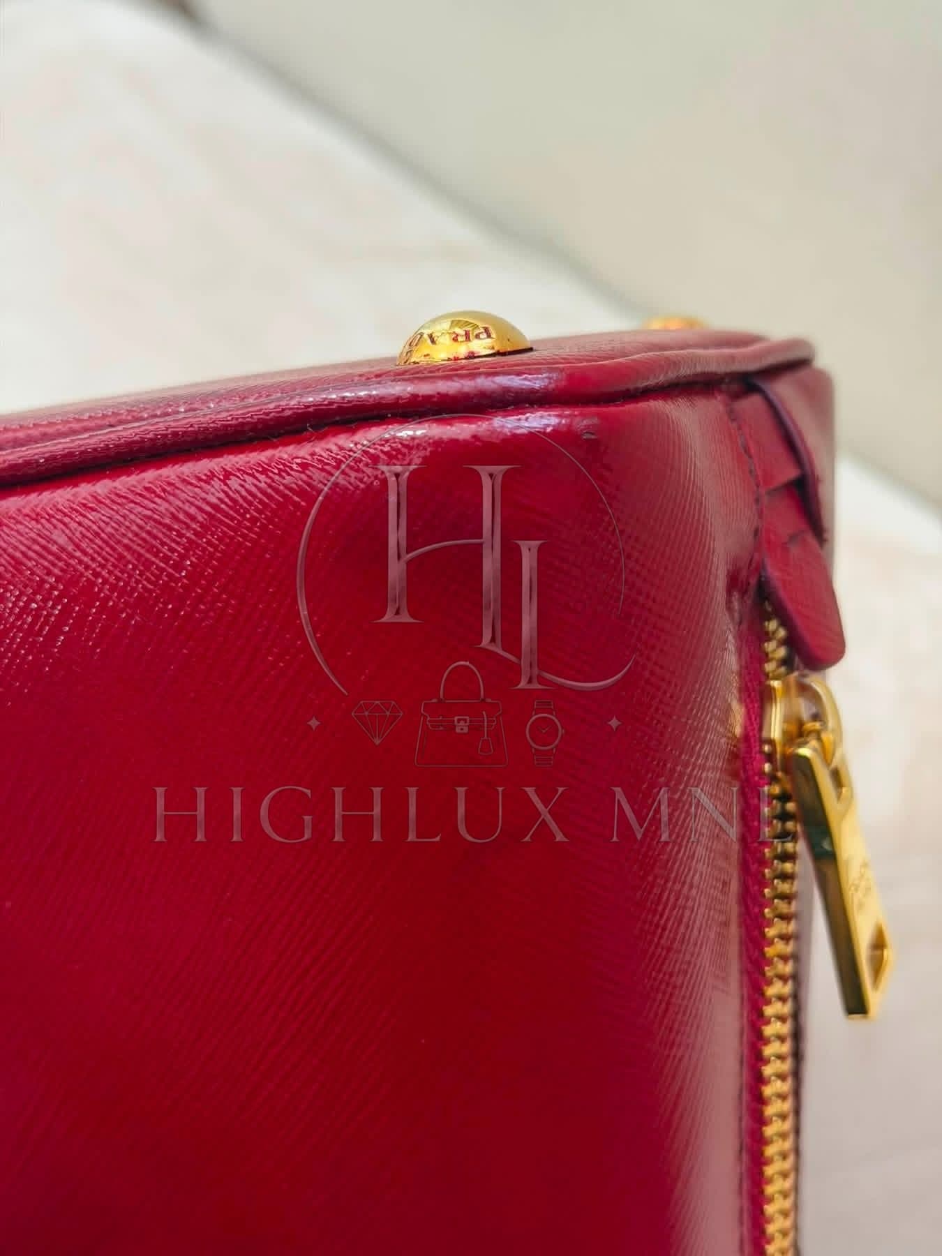 Prada Vernice Promenade Burgundy Color — photo 10