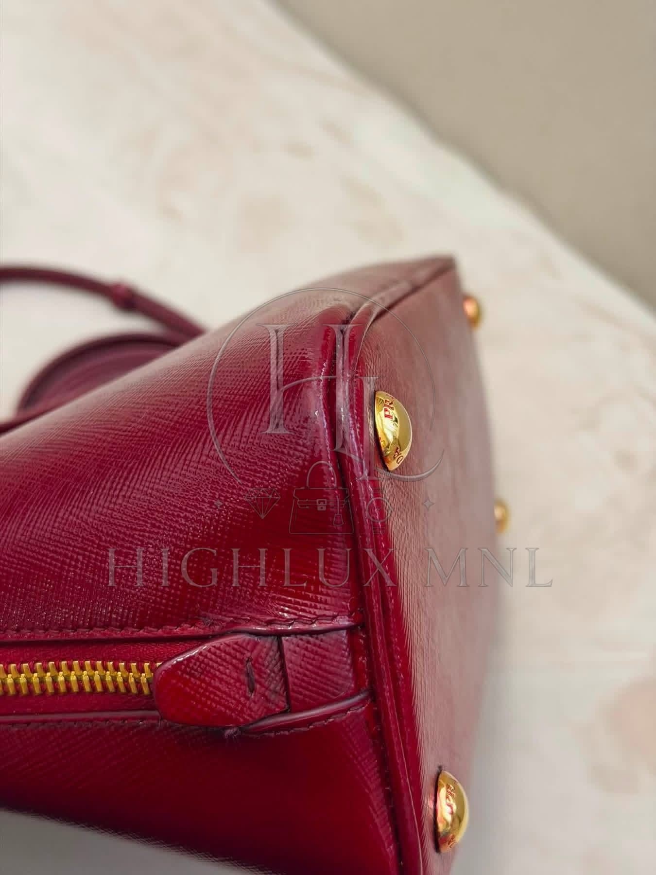 Prada Vernice Promenade Burgundy Color — photo 11