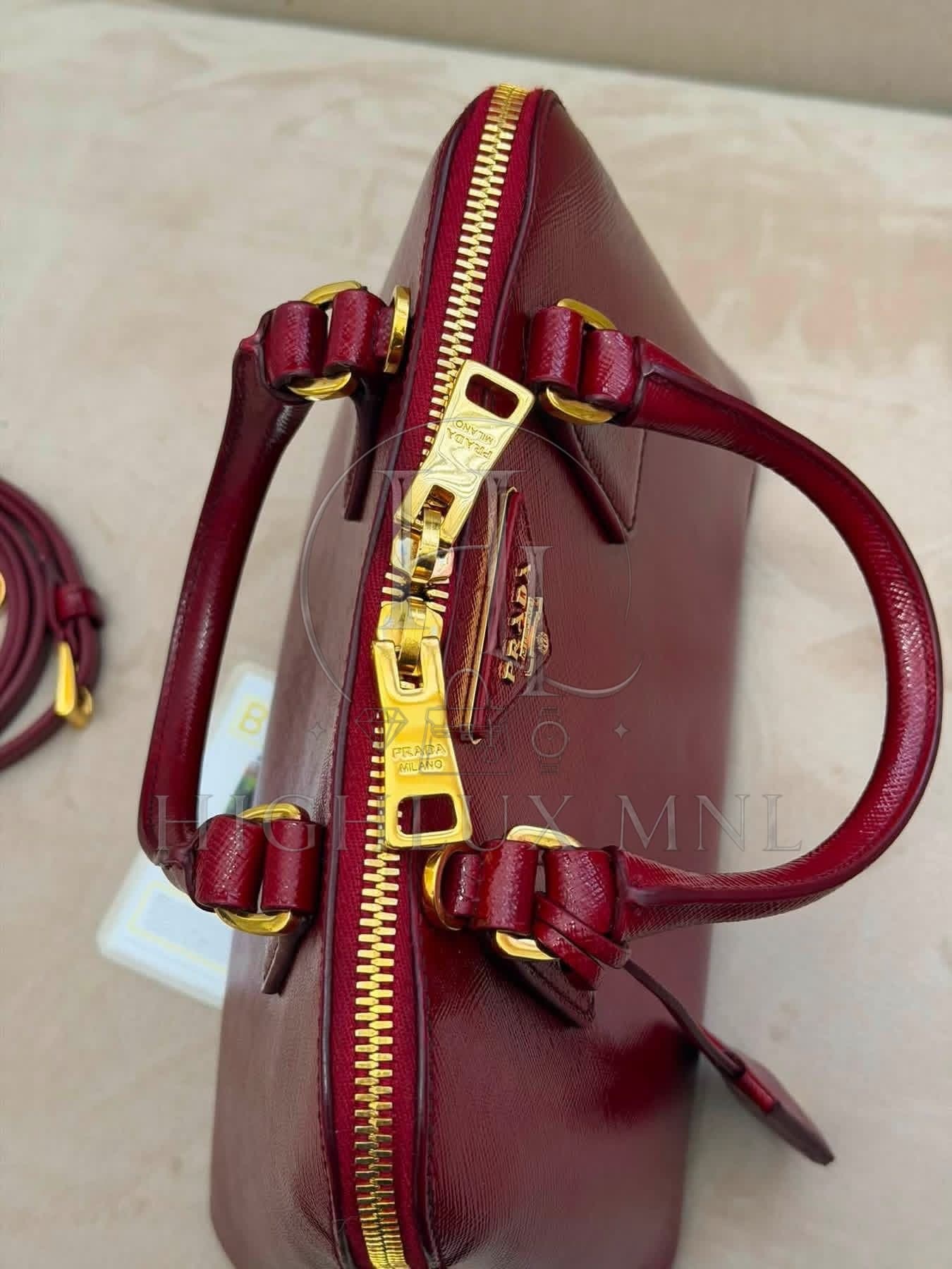 Prada Vernice Promenade Burgundy Color — photo 12