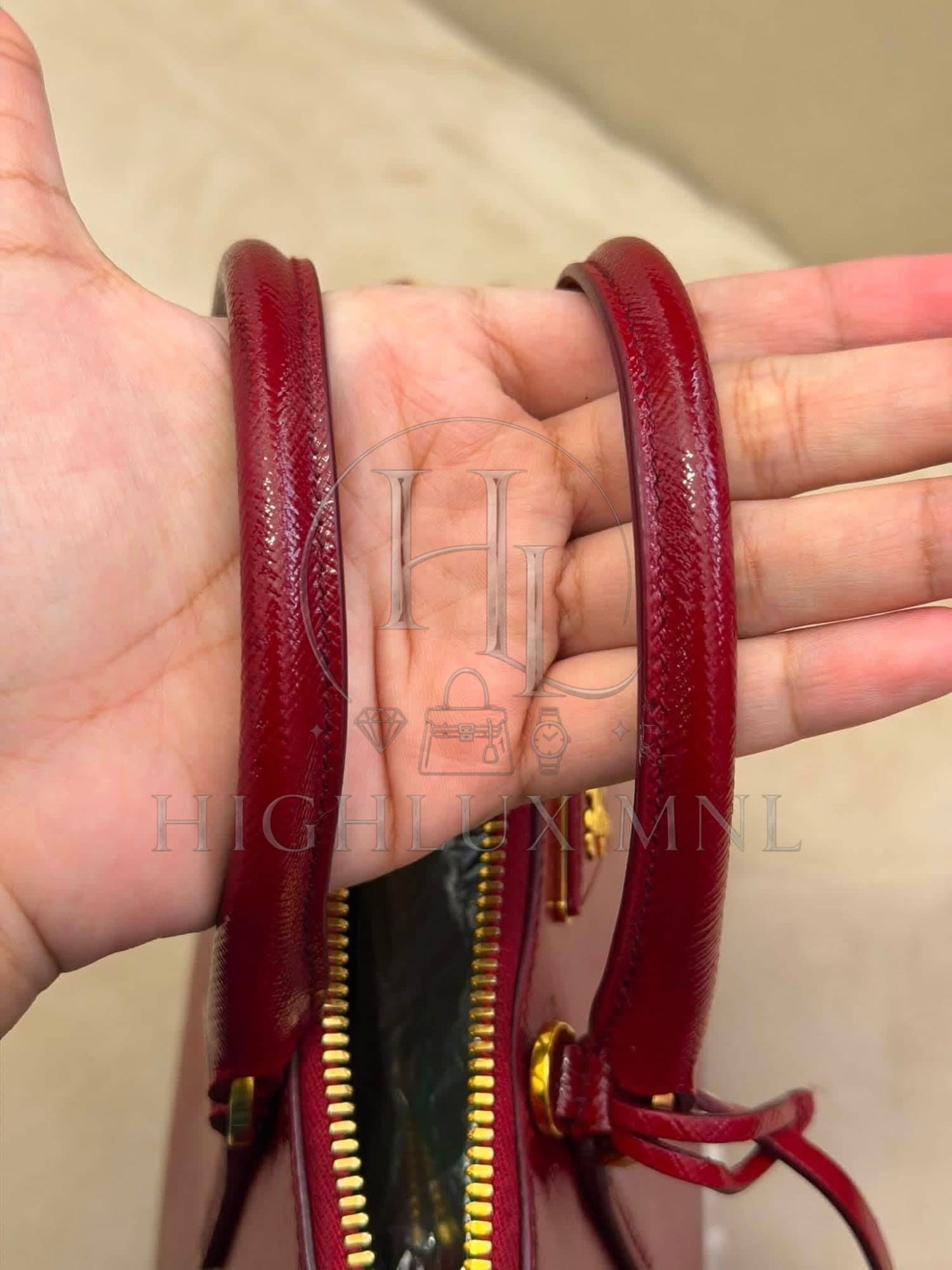 Prada Vernice Promenade Burgundy Color — photo 14