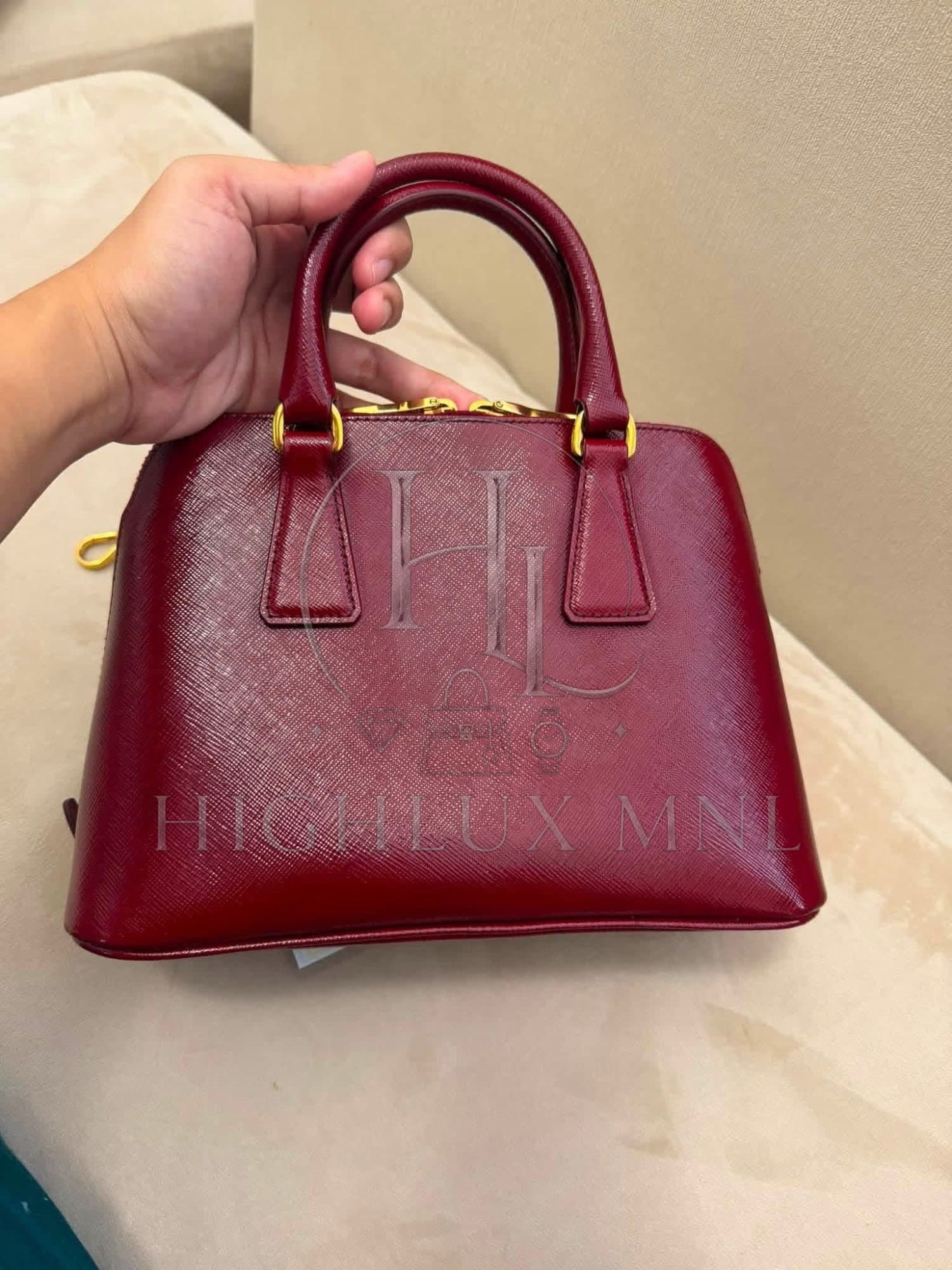 Prada Vernice Promenade Burgundy Color — photo 5