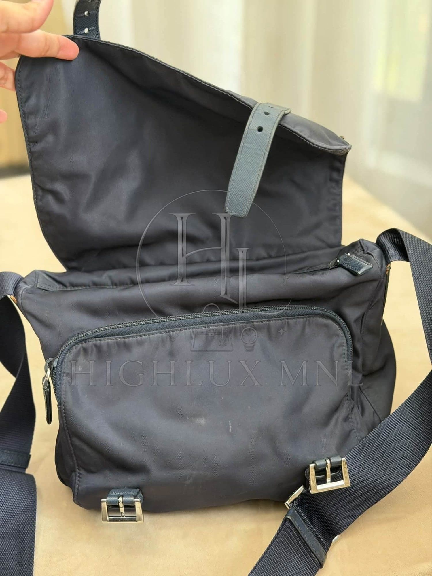 Prada Tessuto Nylon Messenger Bag in Midnight Blue — photo 9