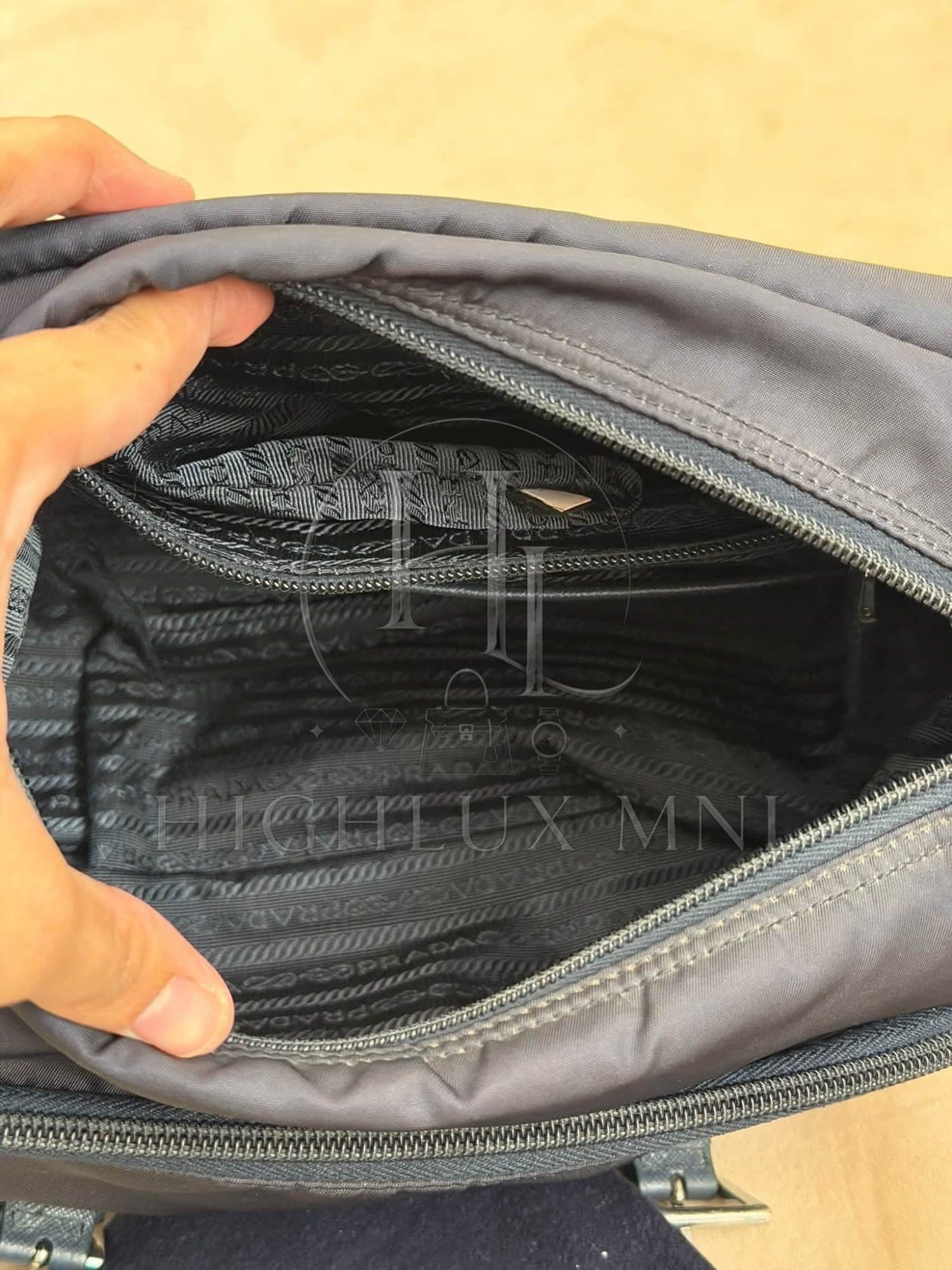Prada Tessuto Nylon Messenger Bag in Midnight Blue — photo 10
