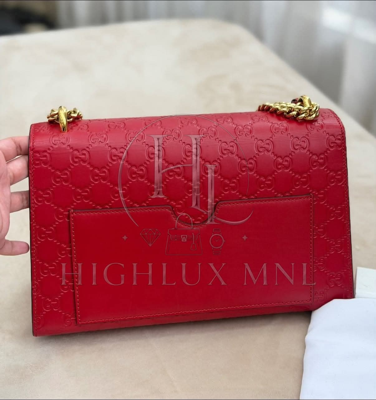 Gucci Red Guccissima Padlock in Medium Size — photo 3