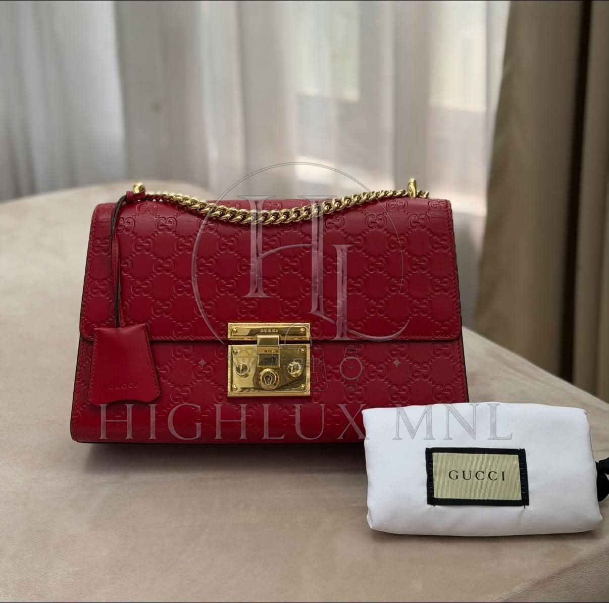 Gucci Red Guccissima Padlock in Medium Size — photo 2