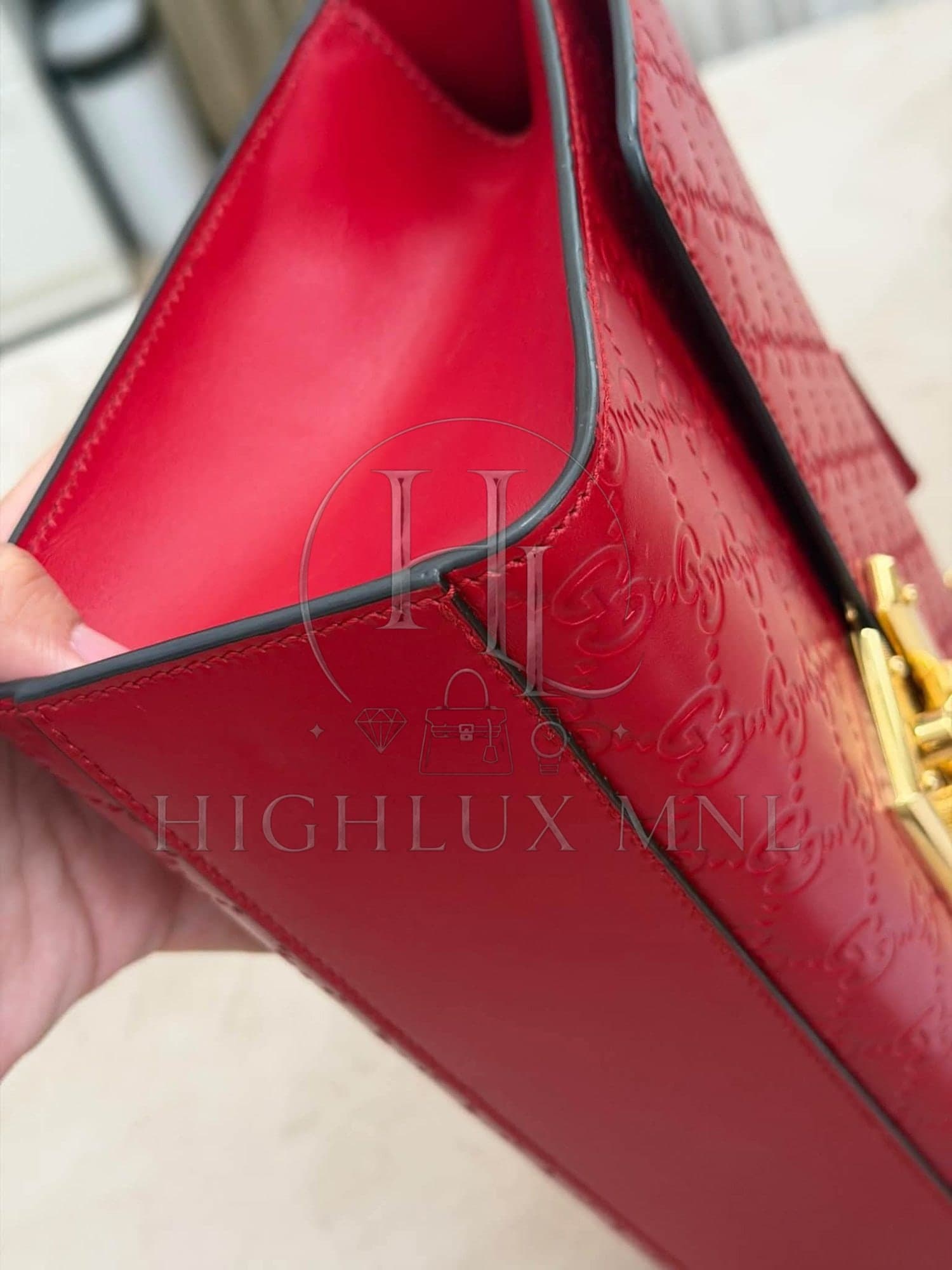 Gucci Red Guccissima Padlock in Medium Size — photo 7