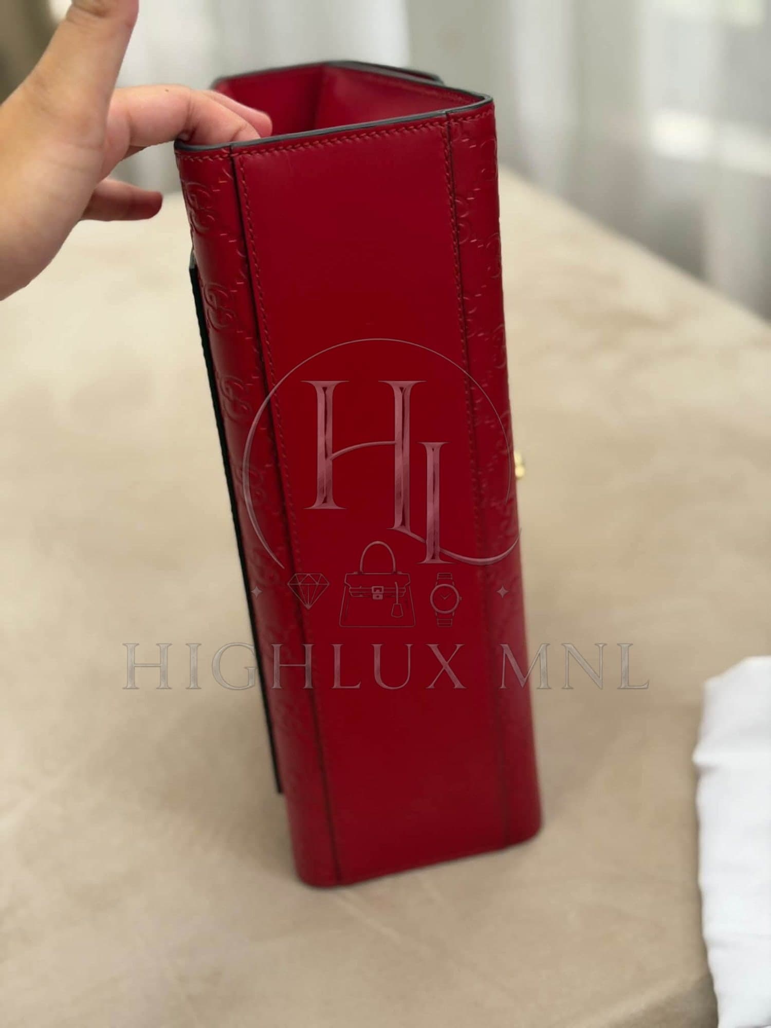 Gucci Red Guccissima Padlock in Medium Size — photo 4