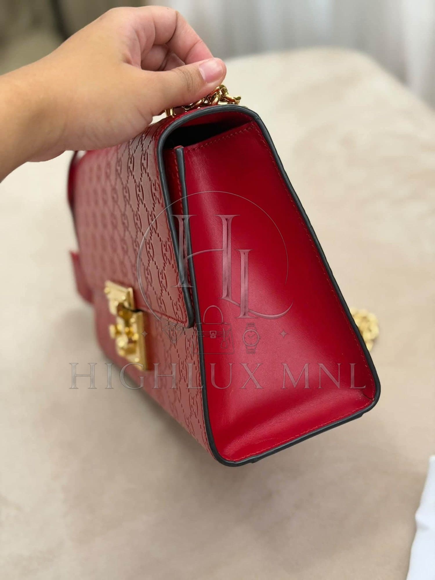 Gucci Red Guccissima Padlock in Medium Size — photo 6