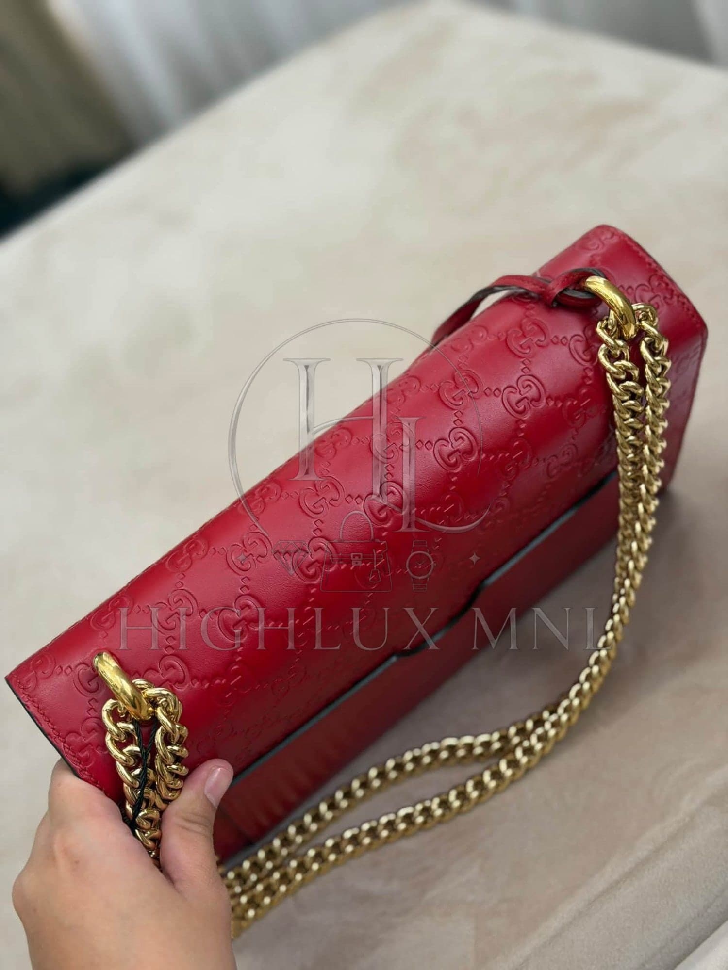Gucci Red Guccissima Padlock in Medium Size — photo 10