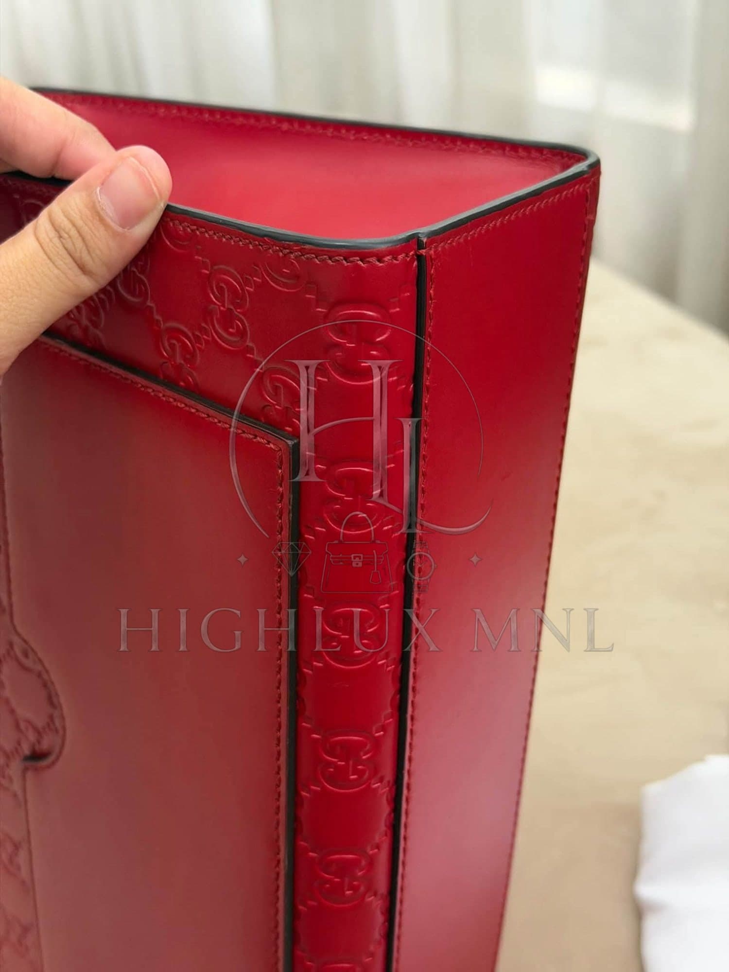 Gucci Red Guccissima Padlock in Medium Size — photo 8