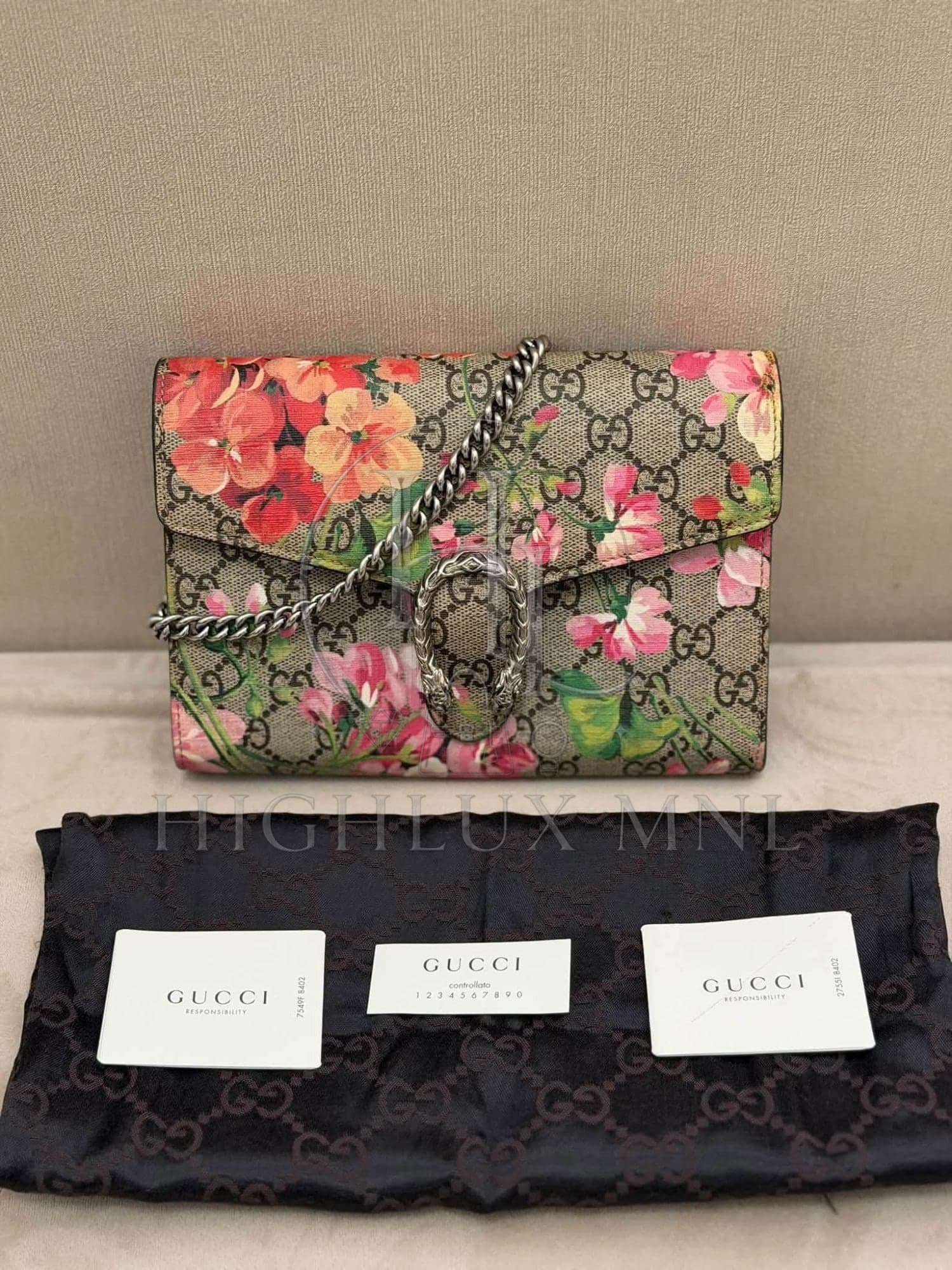 Gucci GG Floral Wallet on Chain