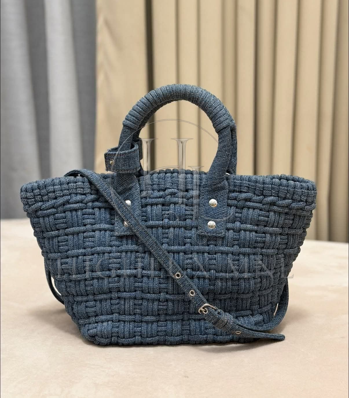 Balenciaga Woven Denim Basket Bag