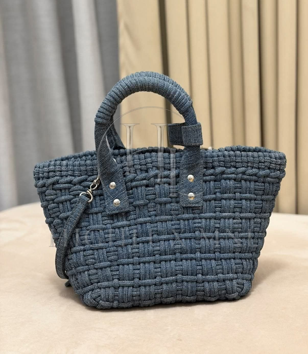 Balenciaga Woven Denim Basket Bag — photo 2