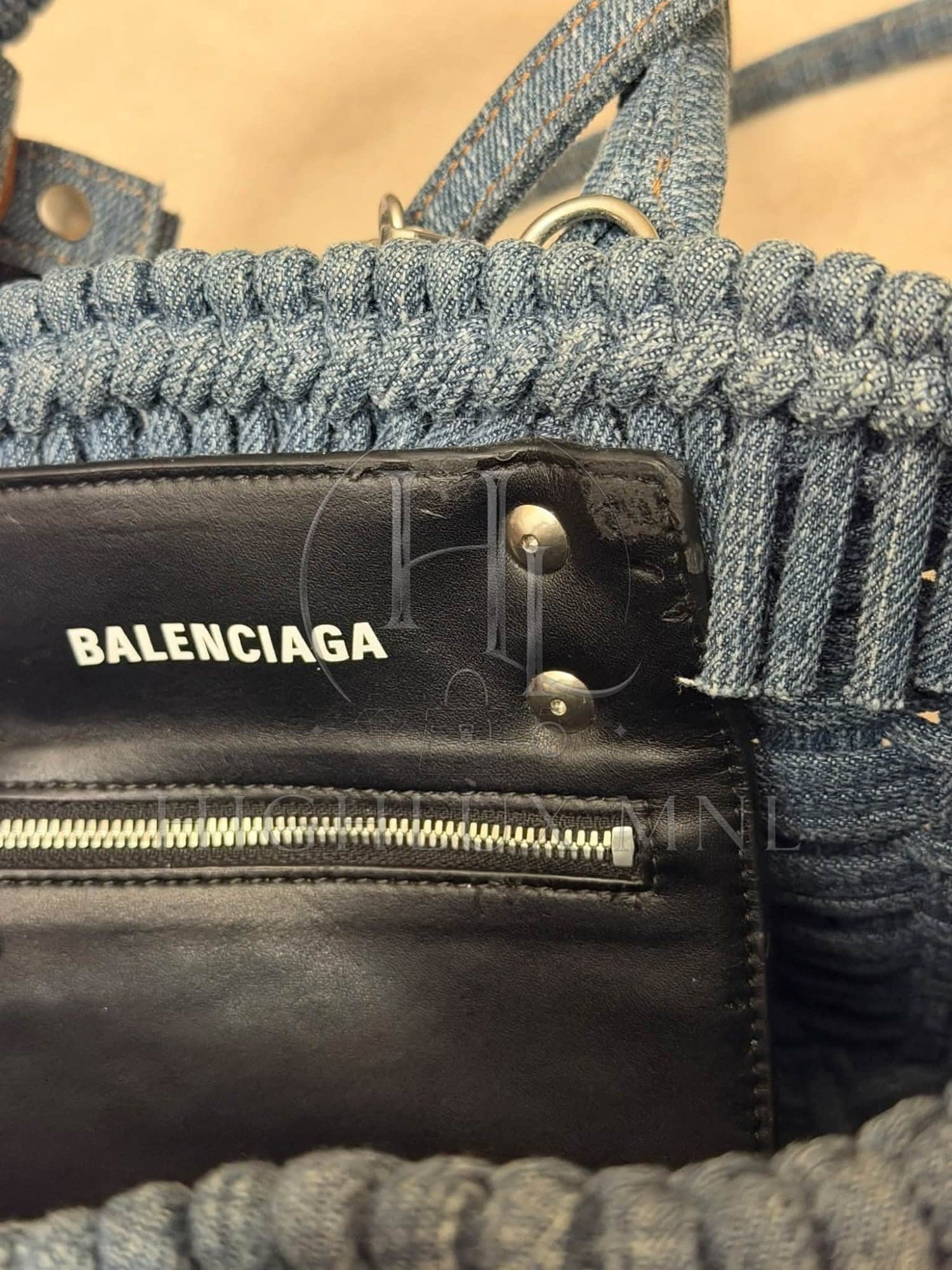 Balenciaga Woven Denim Basket Bag — photo 9