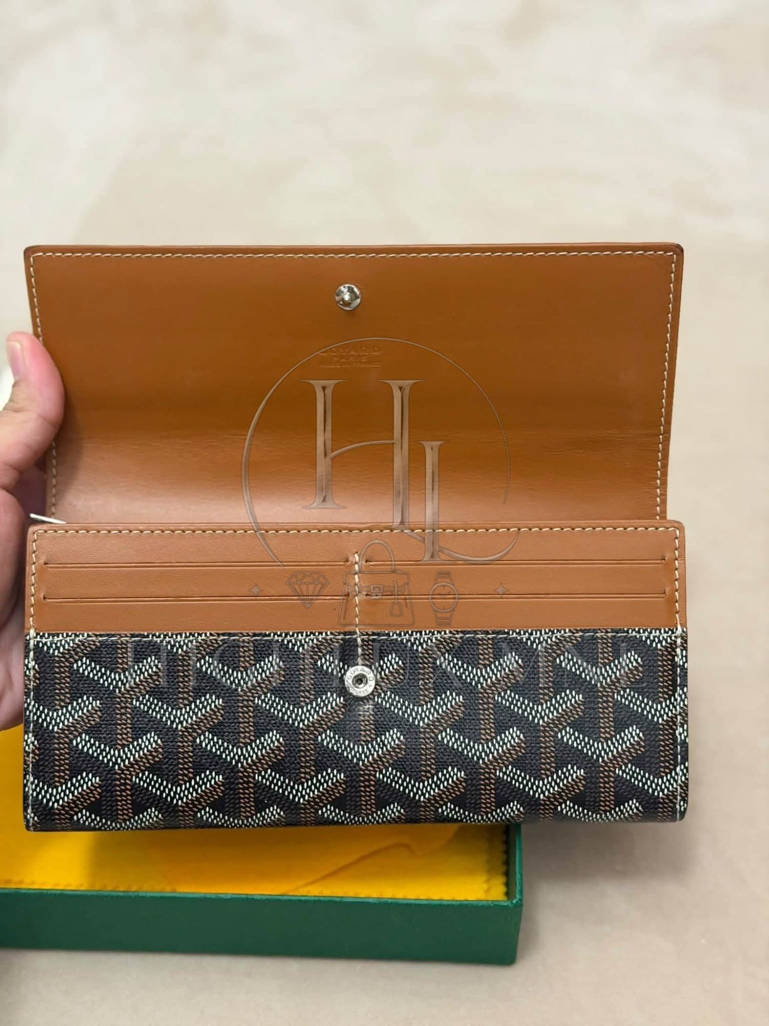 Goyard Varene Long Wallet in Black Goyardine — photo 4