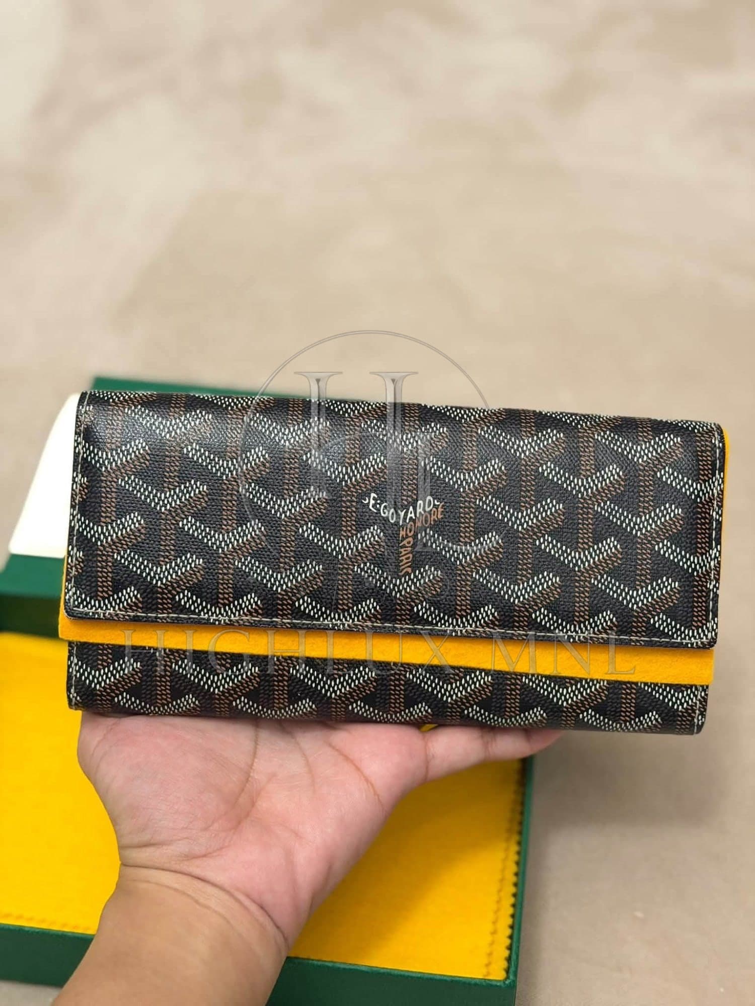 Goyard Varene Long Wallet in Black Goyardine