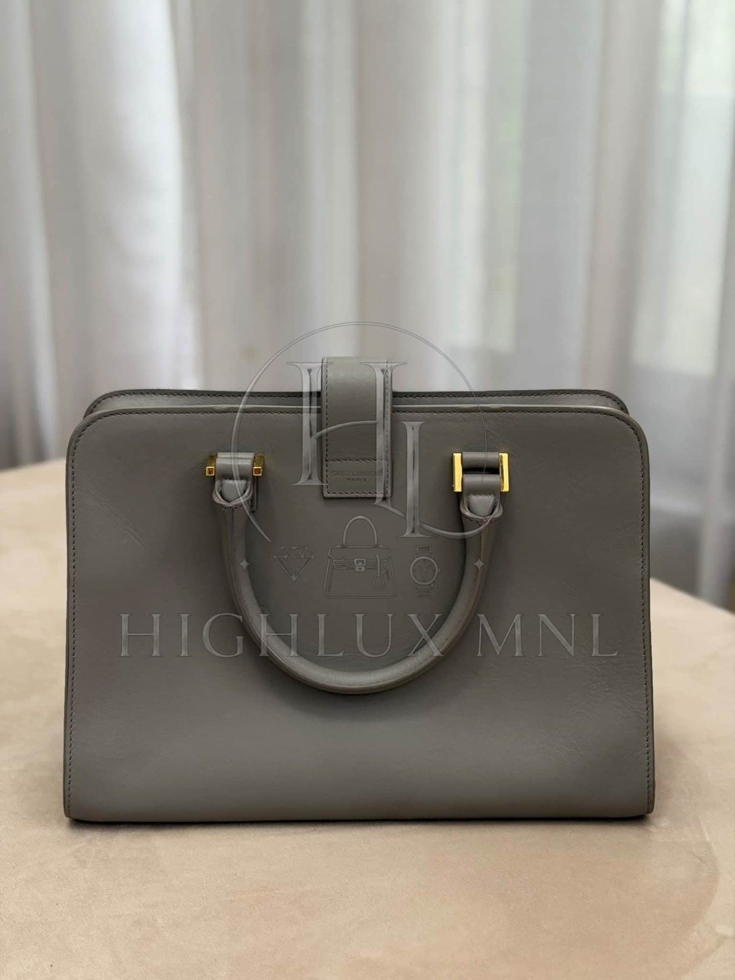 YSL Classic Cabas Y Small Tote Bag in Gray color — photo 2