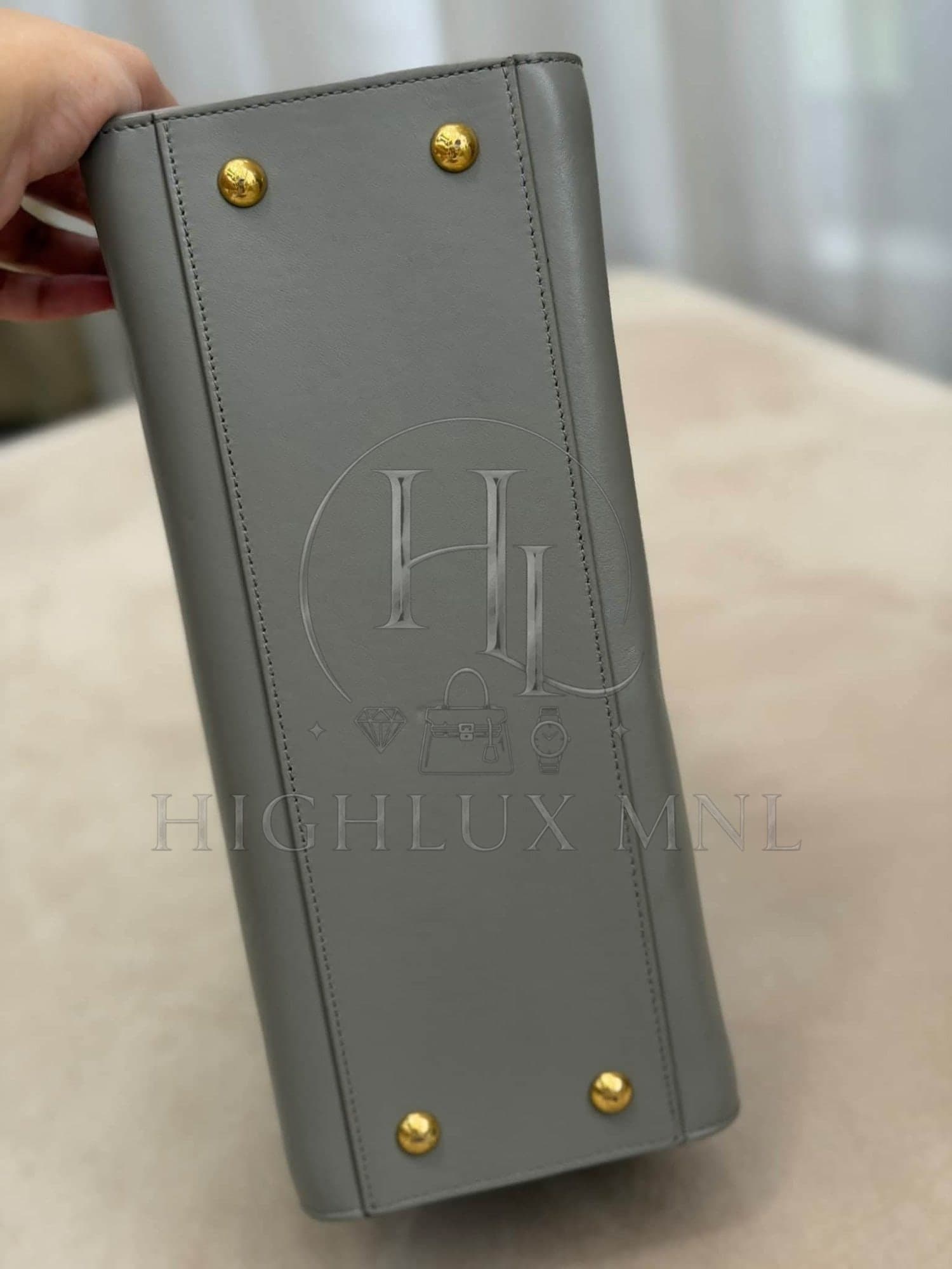 YSL Classic Cabas Y Small Tote Bag in Gray color — photo 4