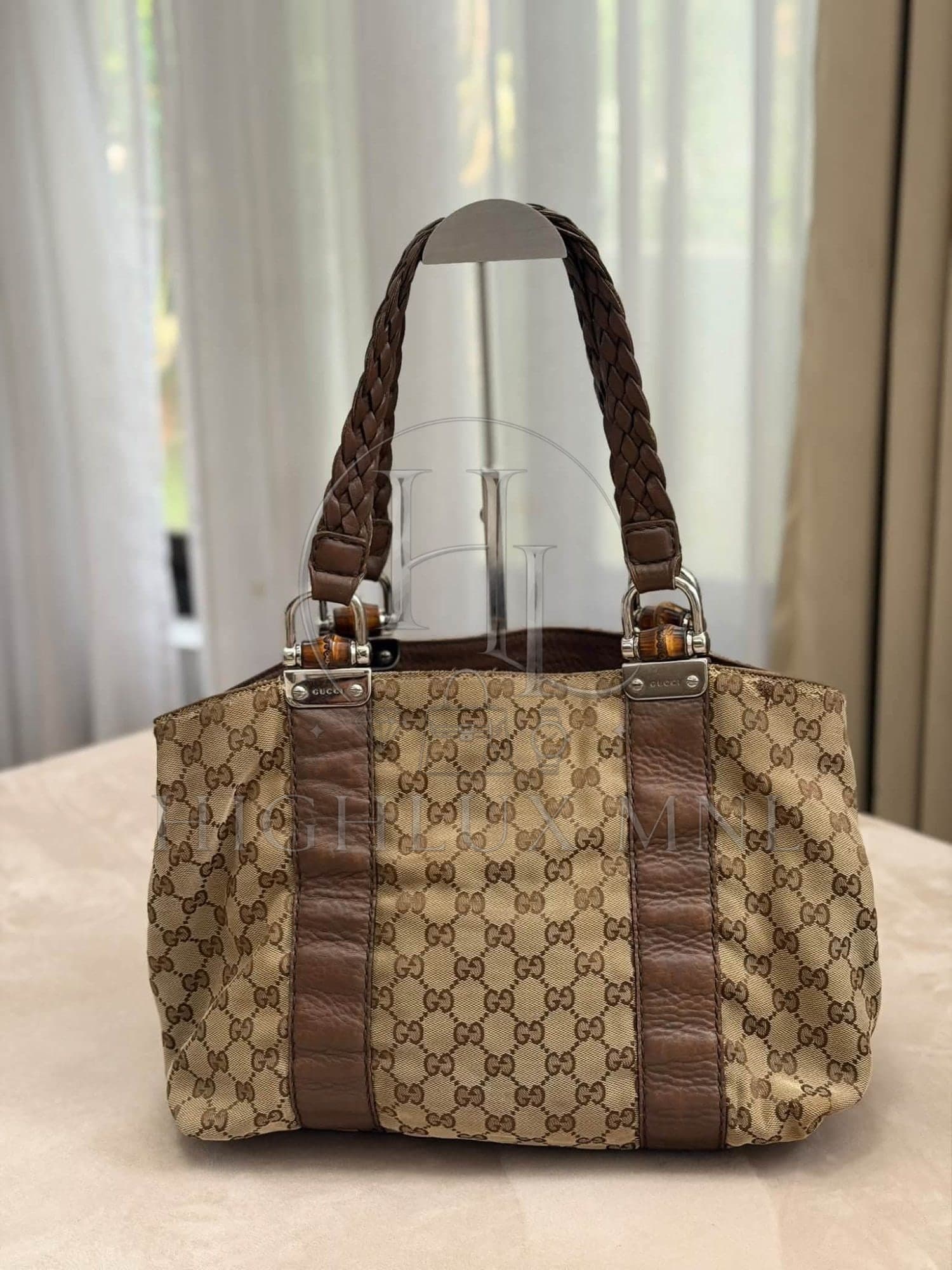 Gucci GG Canvas Bamboo Bar Shoulder Bag
