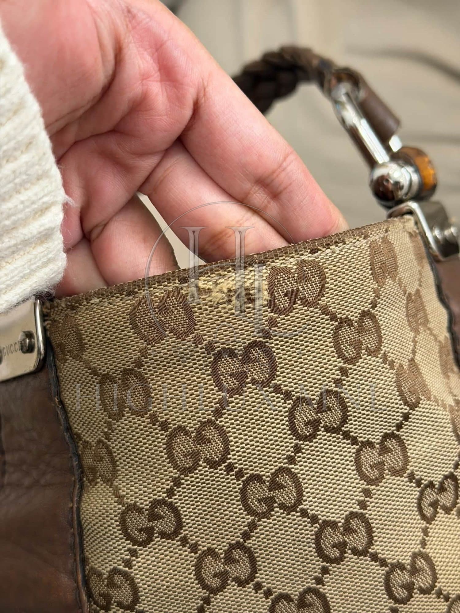 Gucci GG Canvas Bamboo Bar Shoulder Bag — photo 13