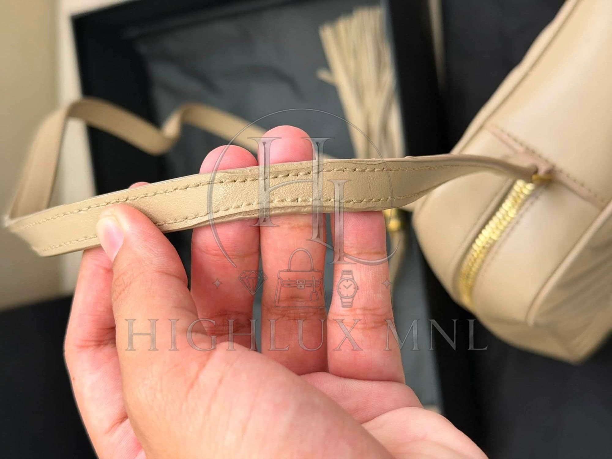 YSL Yves Saint Laurent Quilted Camera Lou in Beige — photo 8