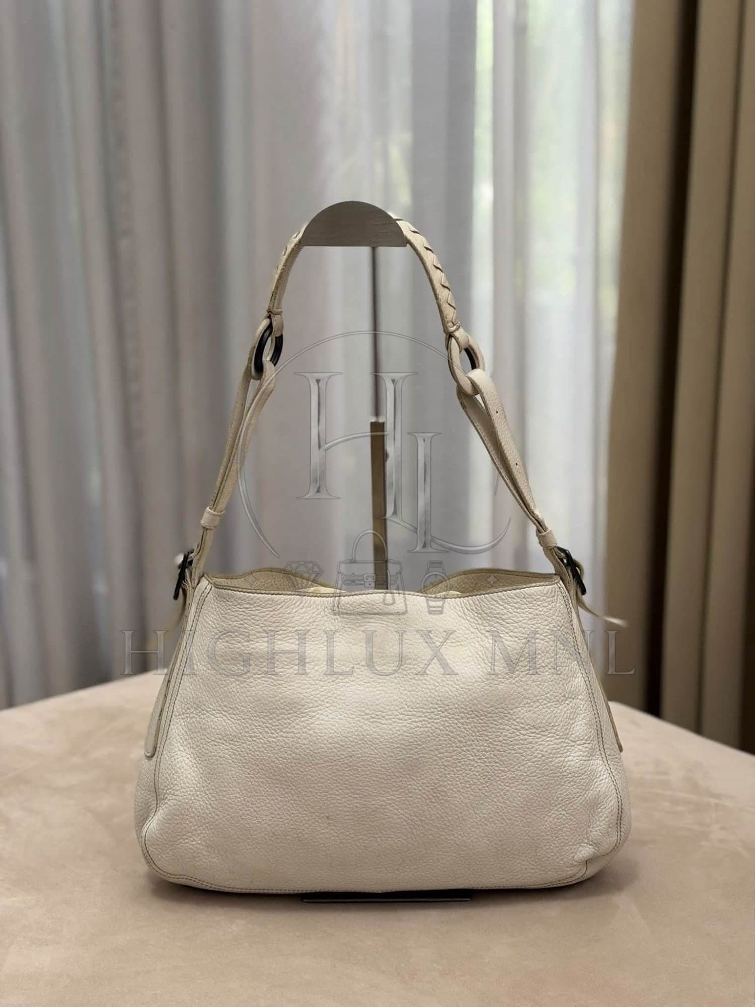 Bottega Veneta White Leather Hobo Bag
