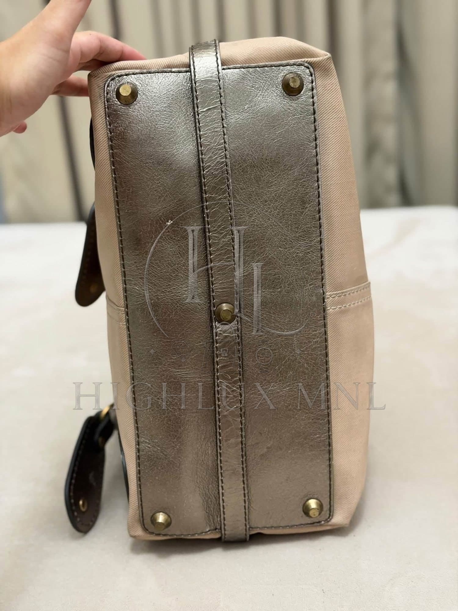 Chloe Metallic Canvas Leather Tote Bag — photo 5