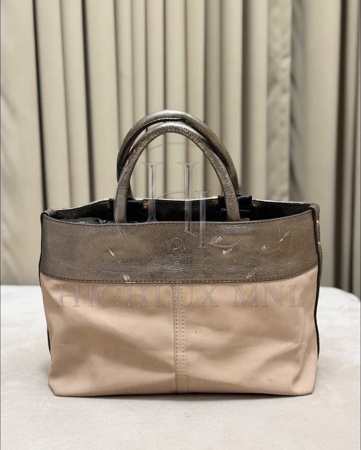 Chloe Metallic Canvas Leather Tote Bag — photo 2