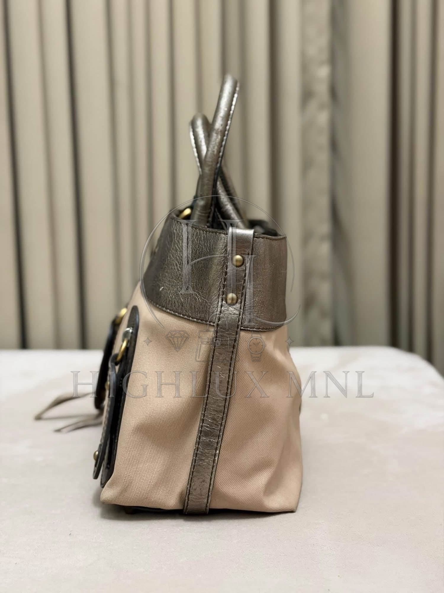 Chloe Metallic Canvas Leather Tote Bag — photo 4