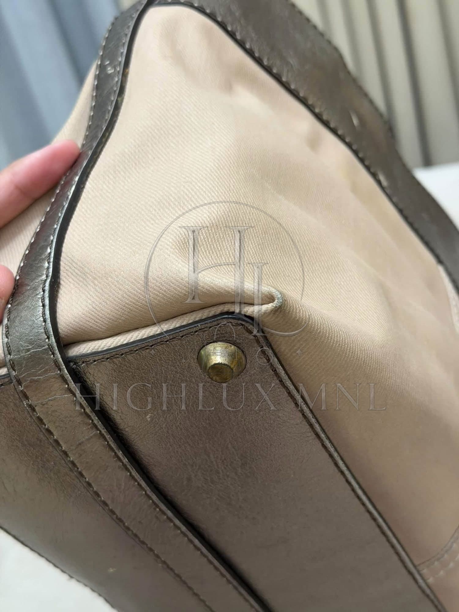 Chloe Metallic Canvas Leather Tote Bag — photo 6