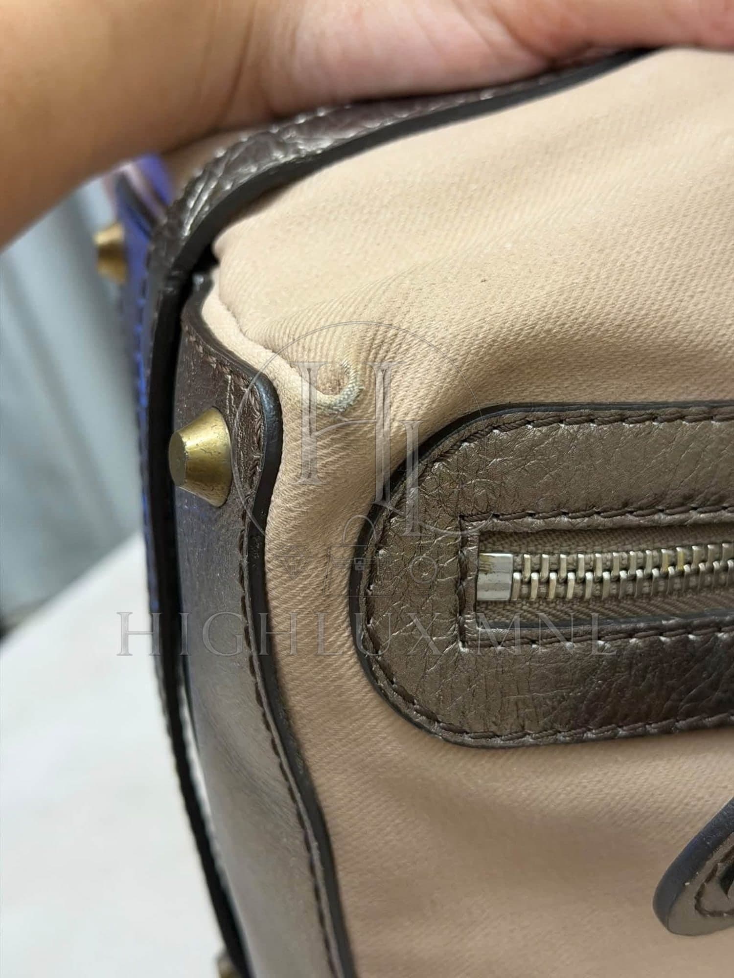 Chloe Metallic Canvas Leather Tote Bag — photo 9